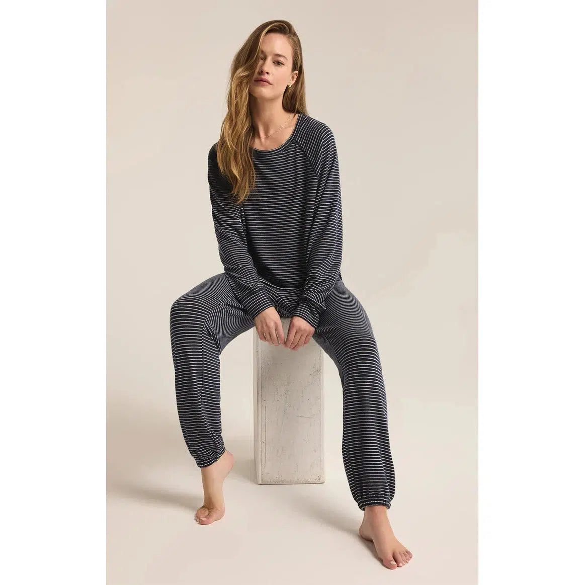 LOUNGE STRIPE JOGGER - ECLIPSE-LADIES LOUNGE & SLEEPWEAR-Z SUPPLY-JB Evans Fashions & Footwear