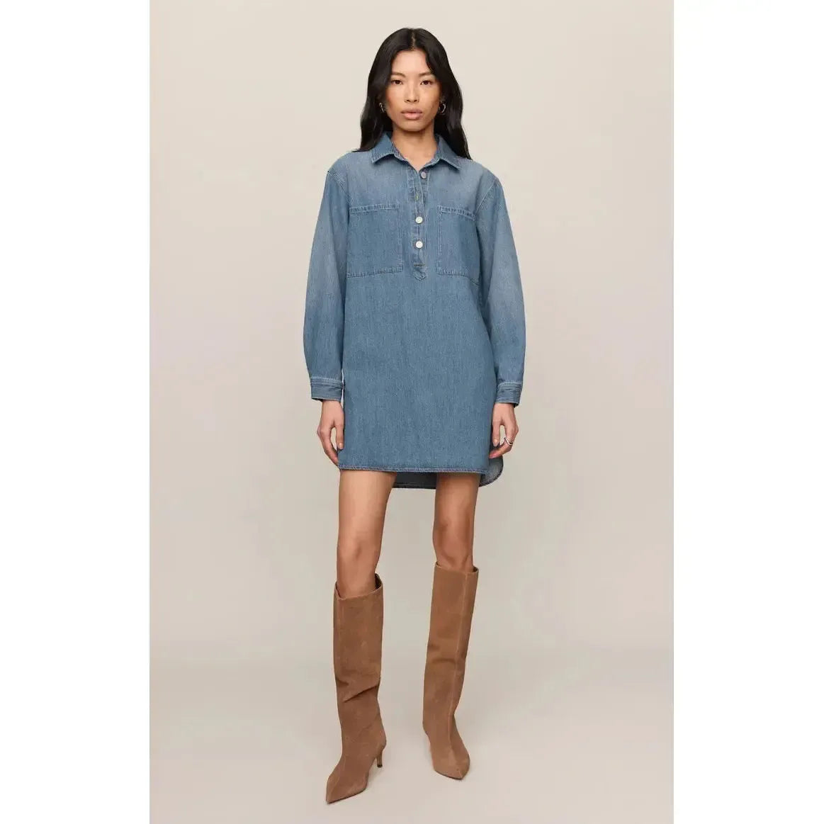 LUCIE DENIM SHIRT DRESS-LADIES DRESSES & JUMPERS-Z SUPPLY-JB Evans Fashions & Footwear