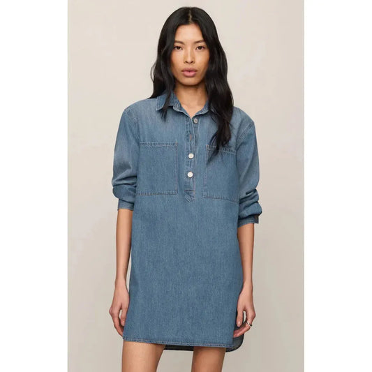 LUCIE DENIM SHIRT DRESS-LADIES DRESSES & JUMPERS-Z SUPPLY-JB Evans Fashions & Footwear