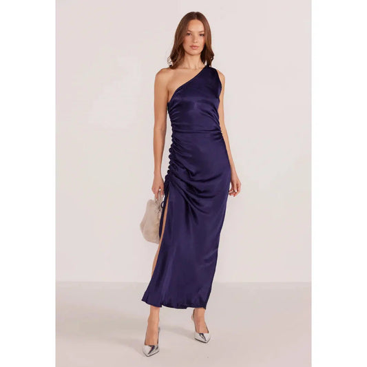 LUMINA ONE SHOULDER MIDI DRESS-LADIES DRESSES & JUMPERS-MINK PINK-JB Evans Fashions & Footwear