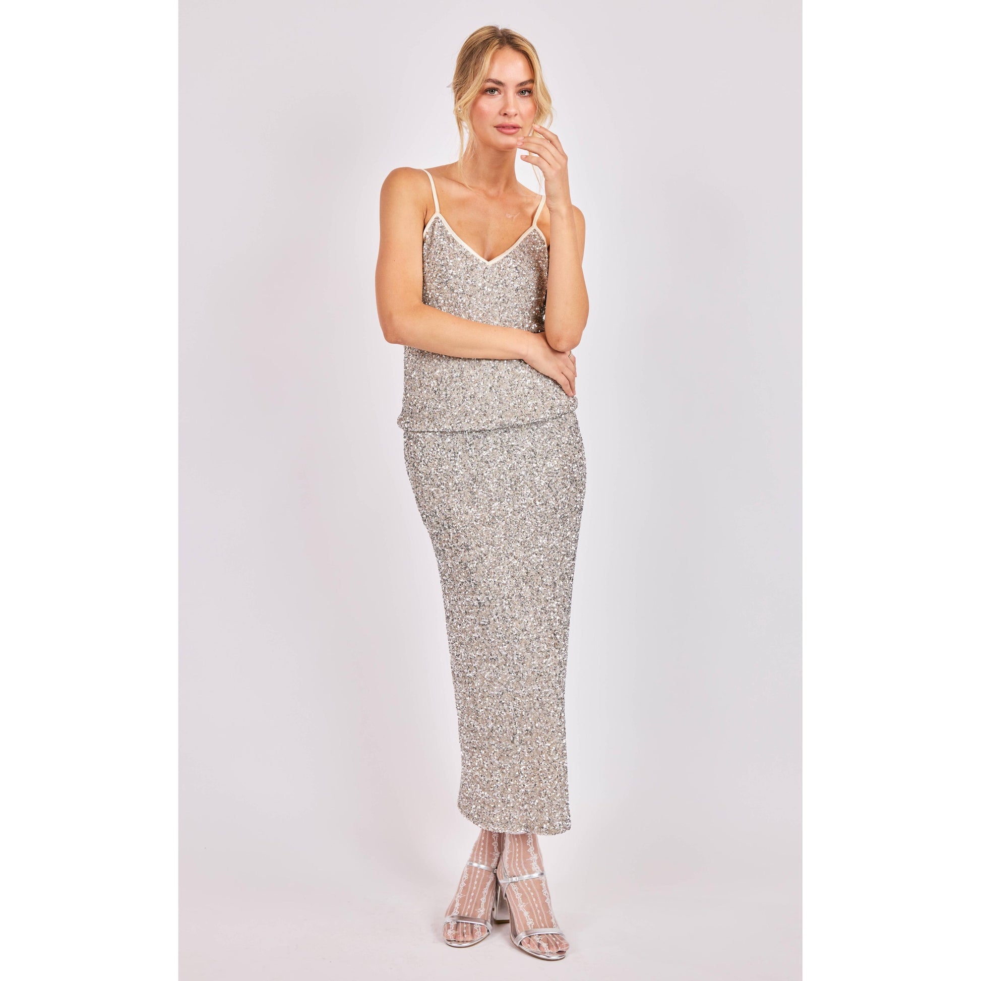 LUSTER SEQUIN CAMI TOP-LADIES TOPS-SADIE & SAGE-JB Evans Fashions & Footwear