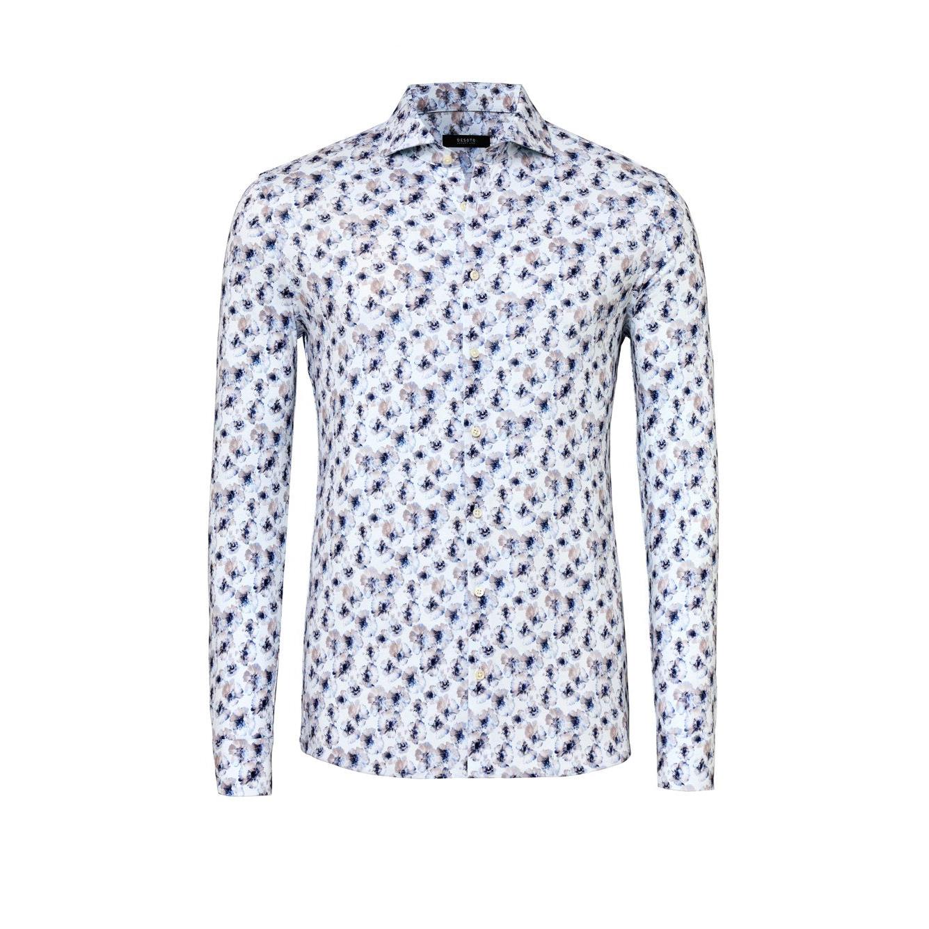 LUXURY HAI COLLAR FLORAL PRINT-MENS DRESS SHIRTS-DESOTO LUXURY-JB Evans Fashions & Footwear