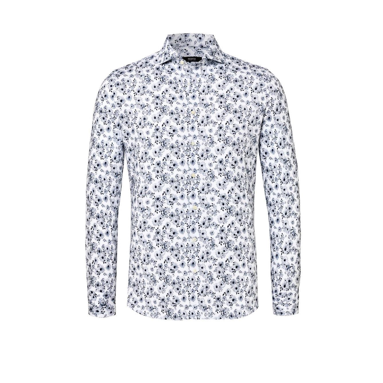 LUXURY HAI COLLAR LARGE FLORAL-MENS DRESS SHIRTS-DESOTO LUXURY-JB Evans Fashions & Footwear