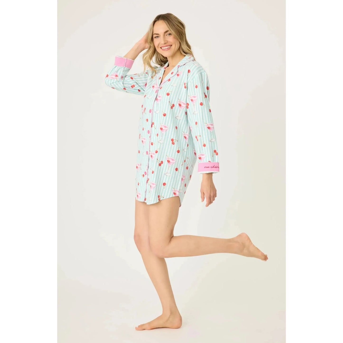 MA CHERIE FLANNEL NIGHT SHIRT-LADIES LOUNGE & SLEEPWEAR-PJ SALVAGE-JB Evans Fashions & Footwear