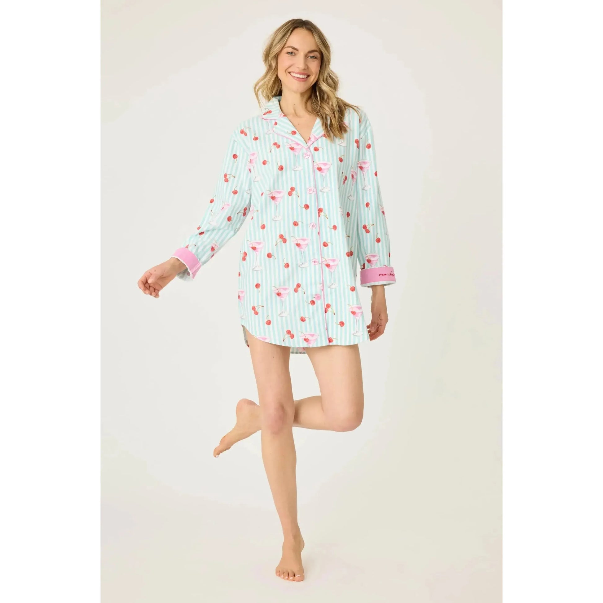 MA CHERIE FLANNEL NIGHT SHIRT-LADIES LOUNGE & SLEEPWEAR-PJ SALVAGE-JB Evans Fashions & Footwear