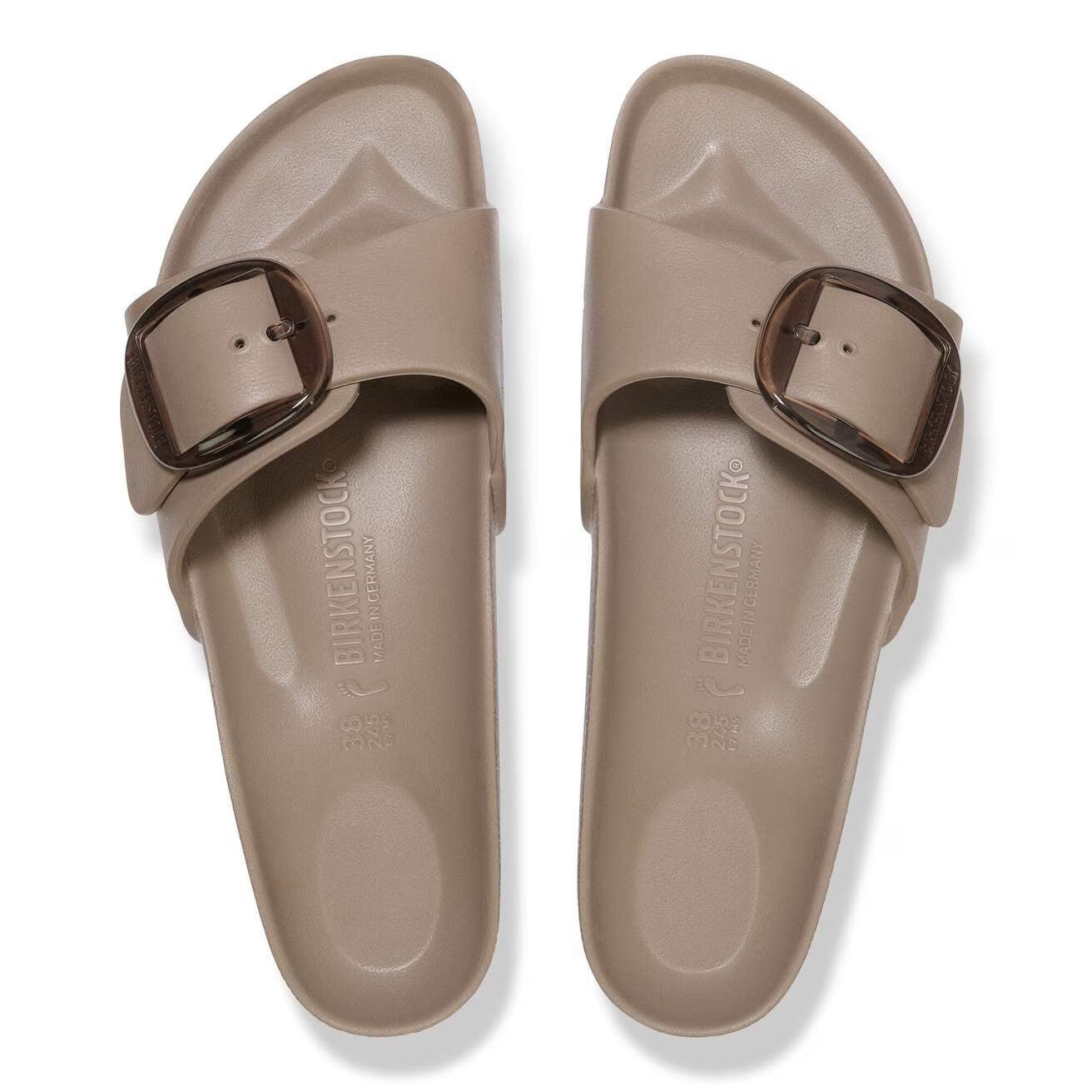 MADRID BIG BUCKLE EVA GRAY TAUPE N-LADIES SANDALS-BIRKENSTOCK-JB Evans Fashions & Footwear
