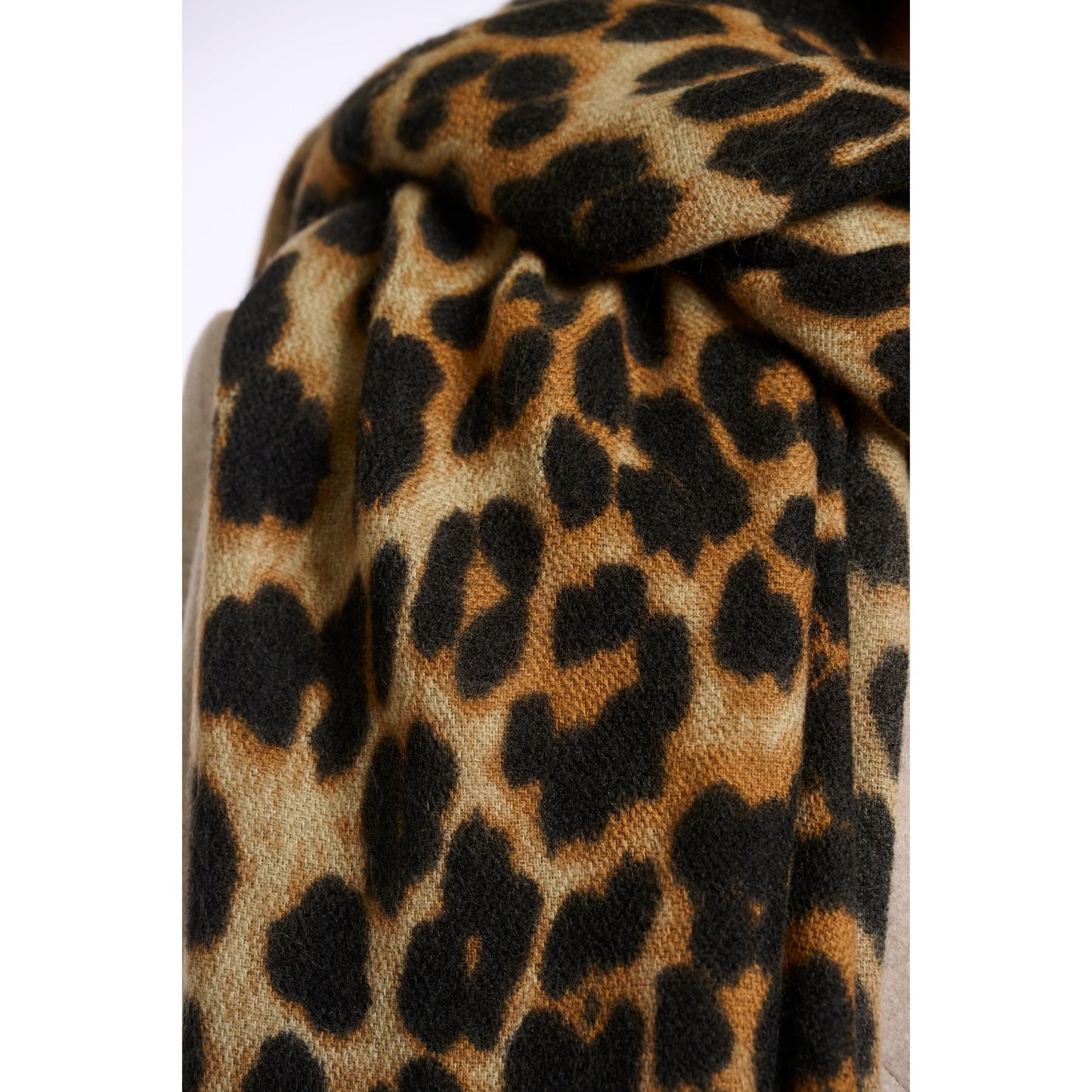 MALIN NATURAL LEOPARD SCARF-SCARVES-RINO & PELLE-JB Evans Fashions & Footwear