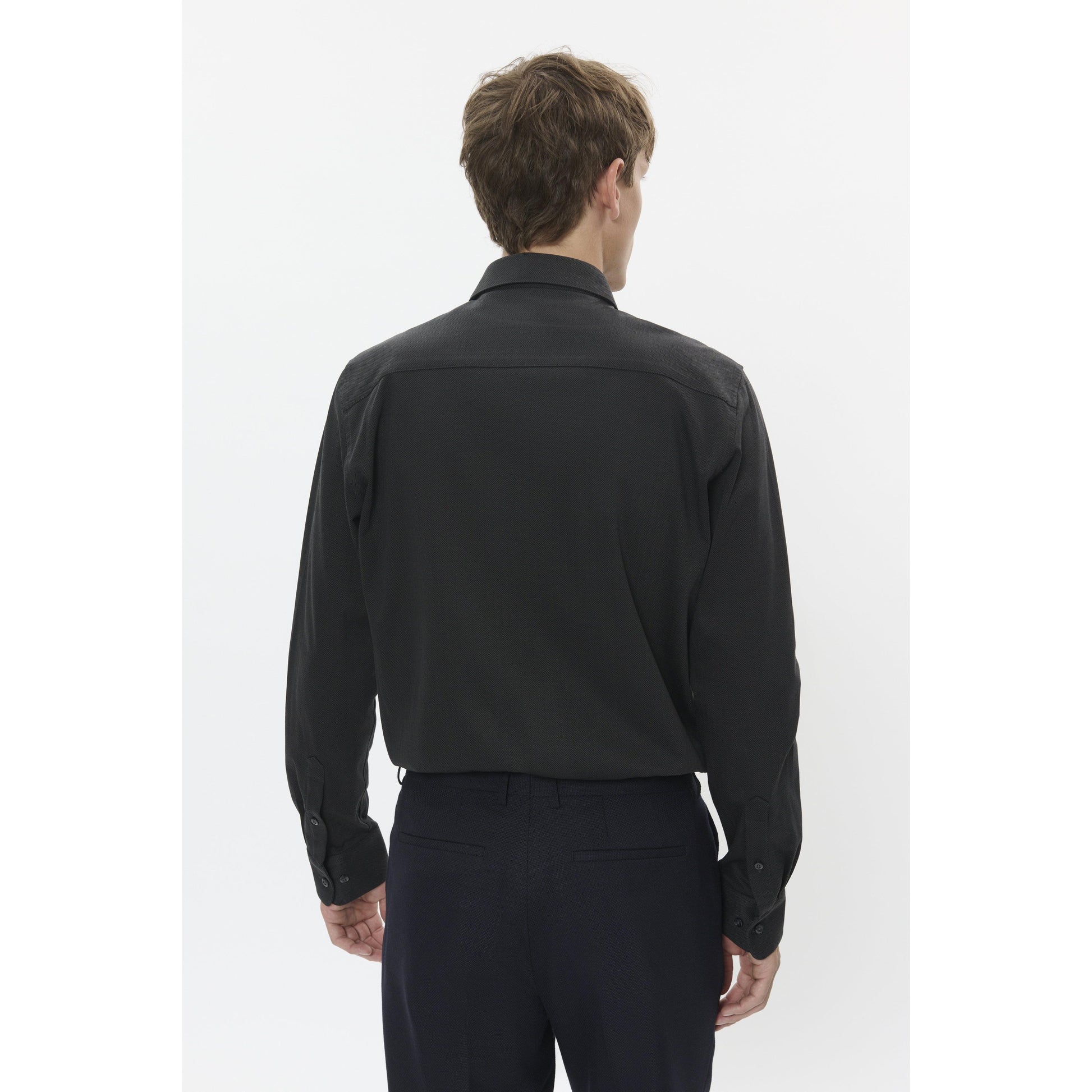 MARC HERRINGBONE STRETCH SHIRT-MENS SHIRTS-MATINIQUE-JB Evans Fashions & Footwear