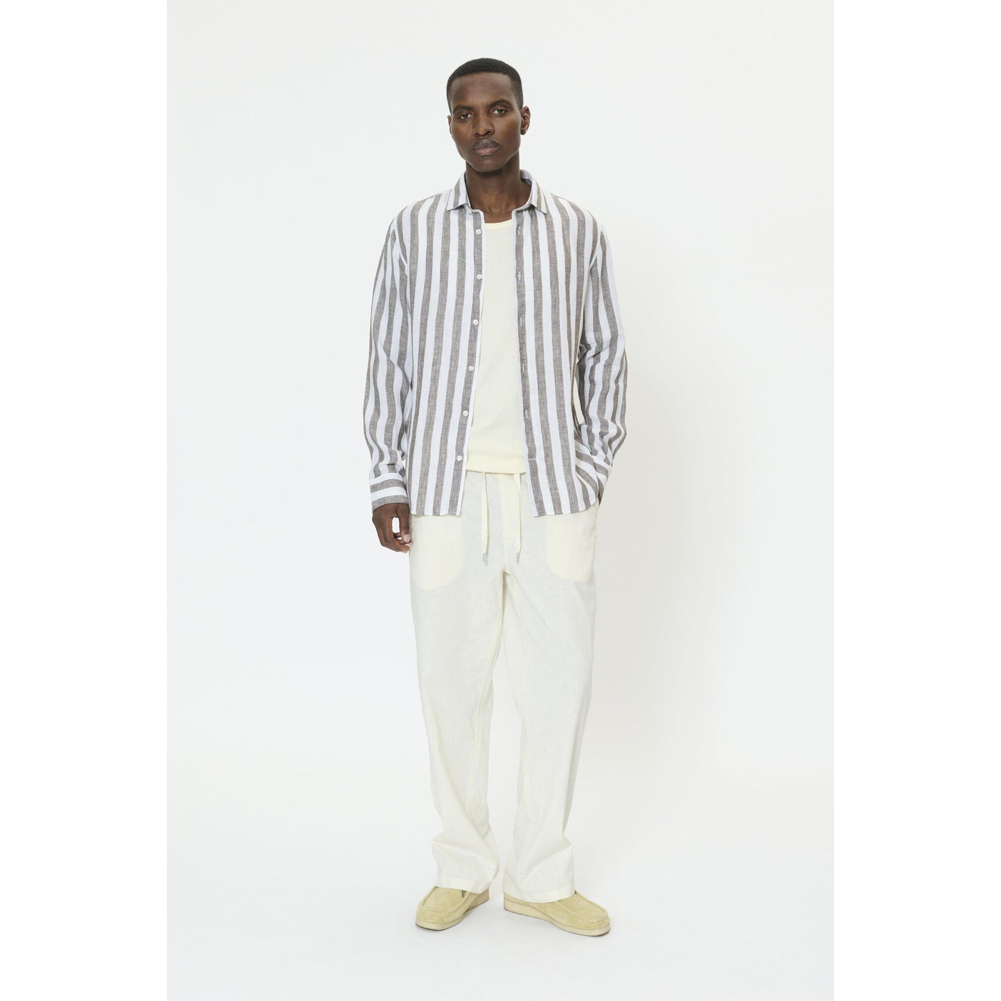 MARC LINEN BLOCK STRIPE-MENS SHIRTS-MATINIQUE-JB Evans Fashions & Footwear