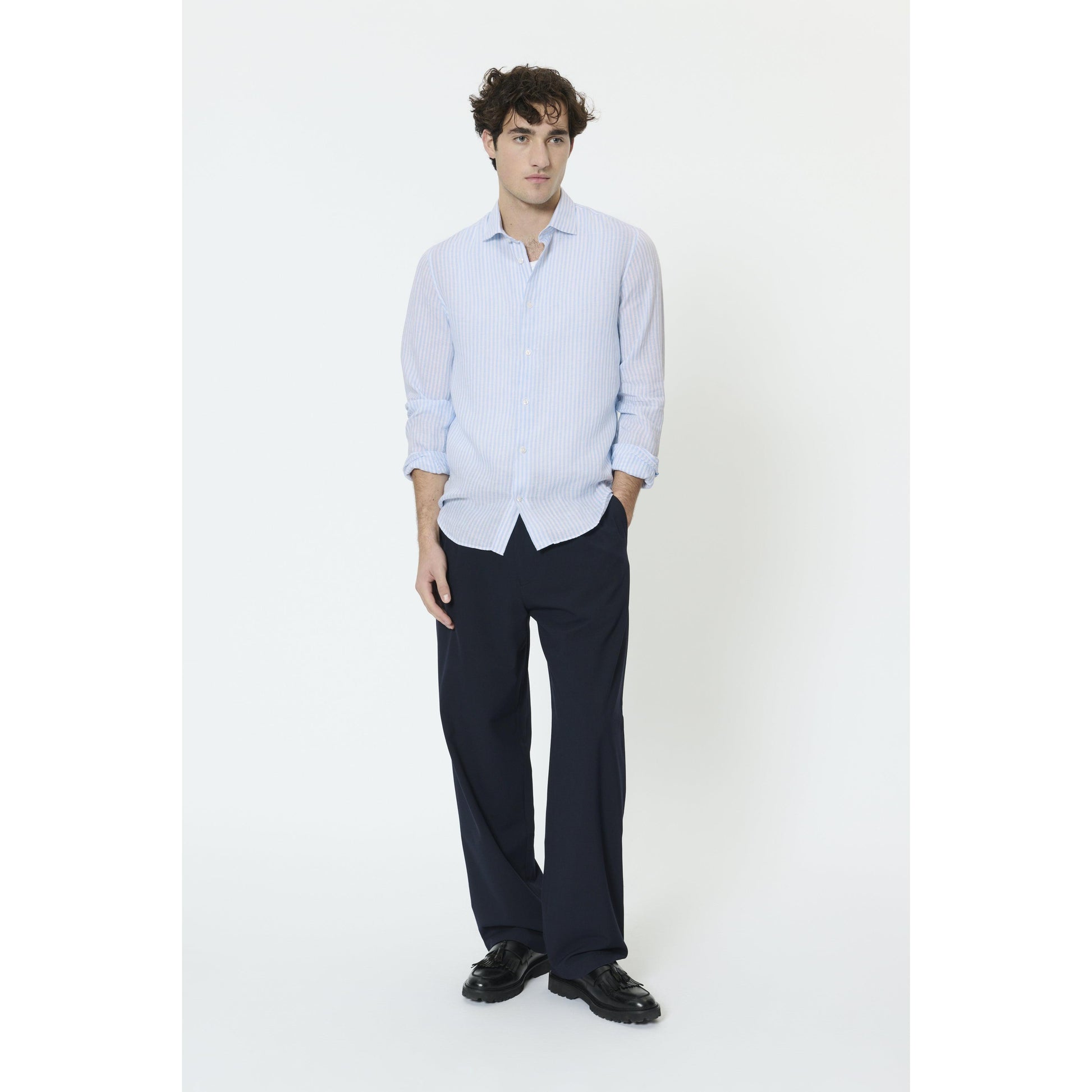 MARC STRIPE LINEN SHIRT-MENS SHIRTS-MATINIQUE-JB Evans Fashions & Footwear