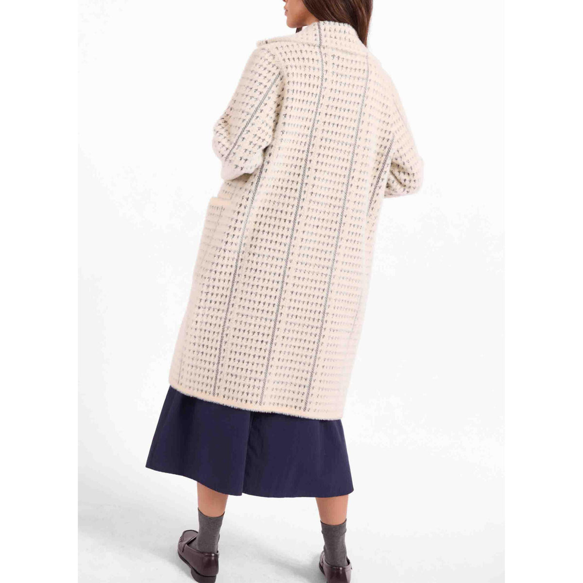 MARCEAU HOUNDSTOOTH COAT-LADIES LIGHTWEIGHT COATS & JACKETS-SAGE THE LABEL-JB Evans Fashions & Footwear