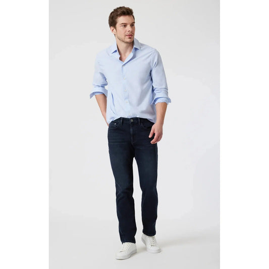 MARCUS BLUE BLACK BRUSHED SUPERMOVE-MENS DENIM-MAVI-JB Evans Fashions & Footwear