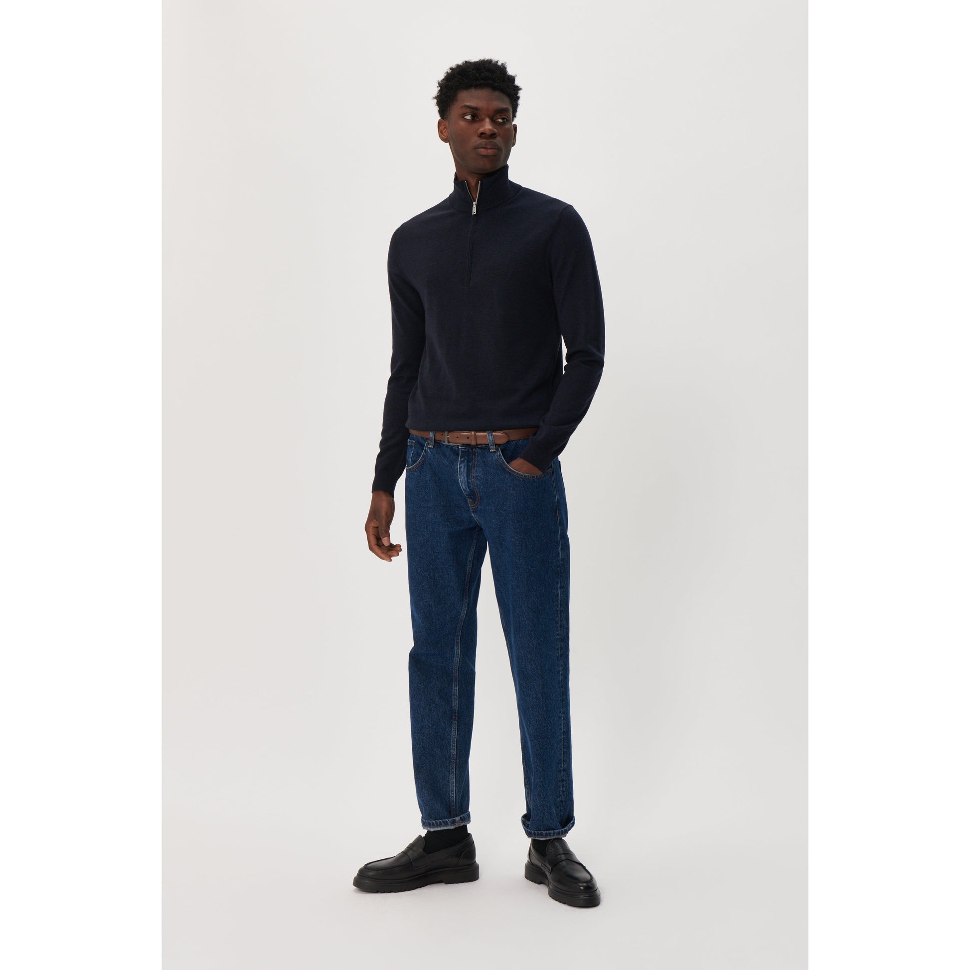 MASON 1/4 ZIP MERINO KNIT-MENS SWEATERS & KNITS-MATINIQUE-JB Evans Fashions & Footwear