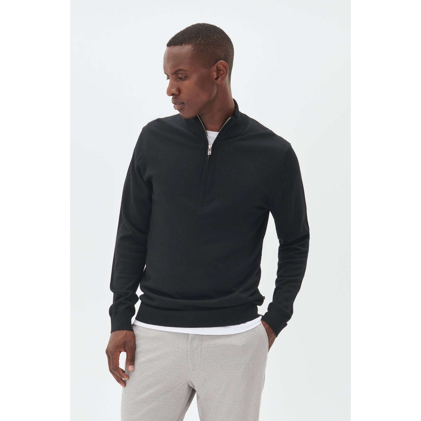 MASON 1/4 ZIP MERINO KNIT-MENS SWEATERS & KNITS-MATINIQUE-JB Evans Fashions & Footwear