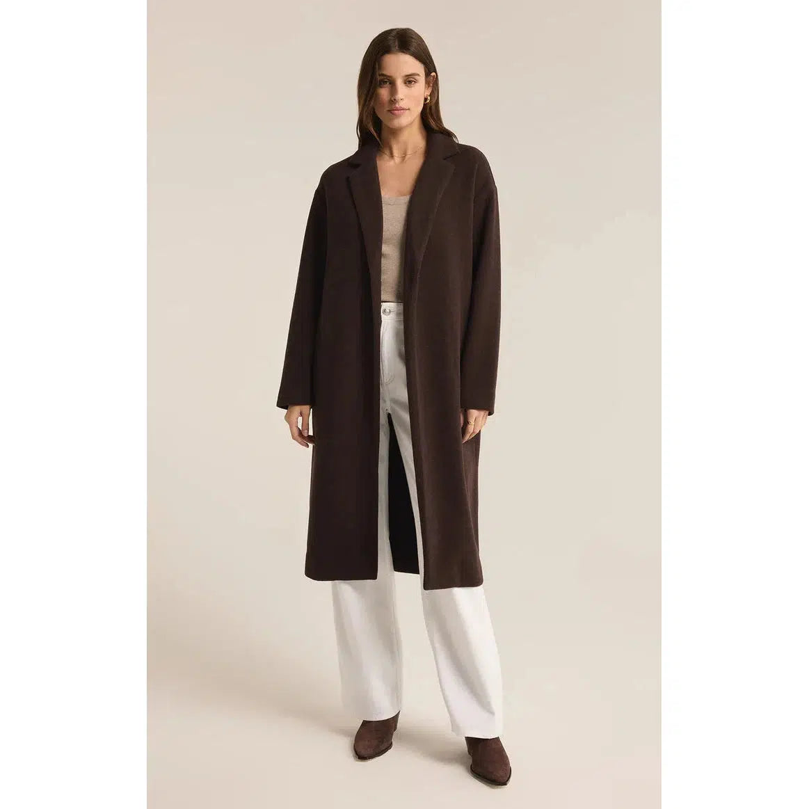 MASON COAT - COFFEE BEAN-LADIES LIGHTWEIGHT COATS & JACKETS-Z SUPPLY-JB Evans Fashions & Footwear