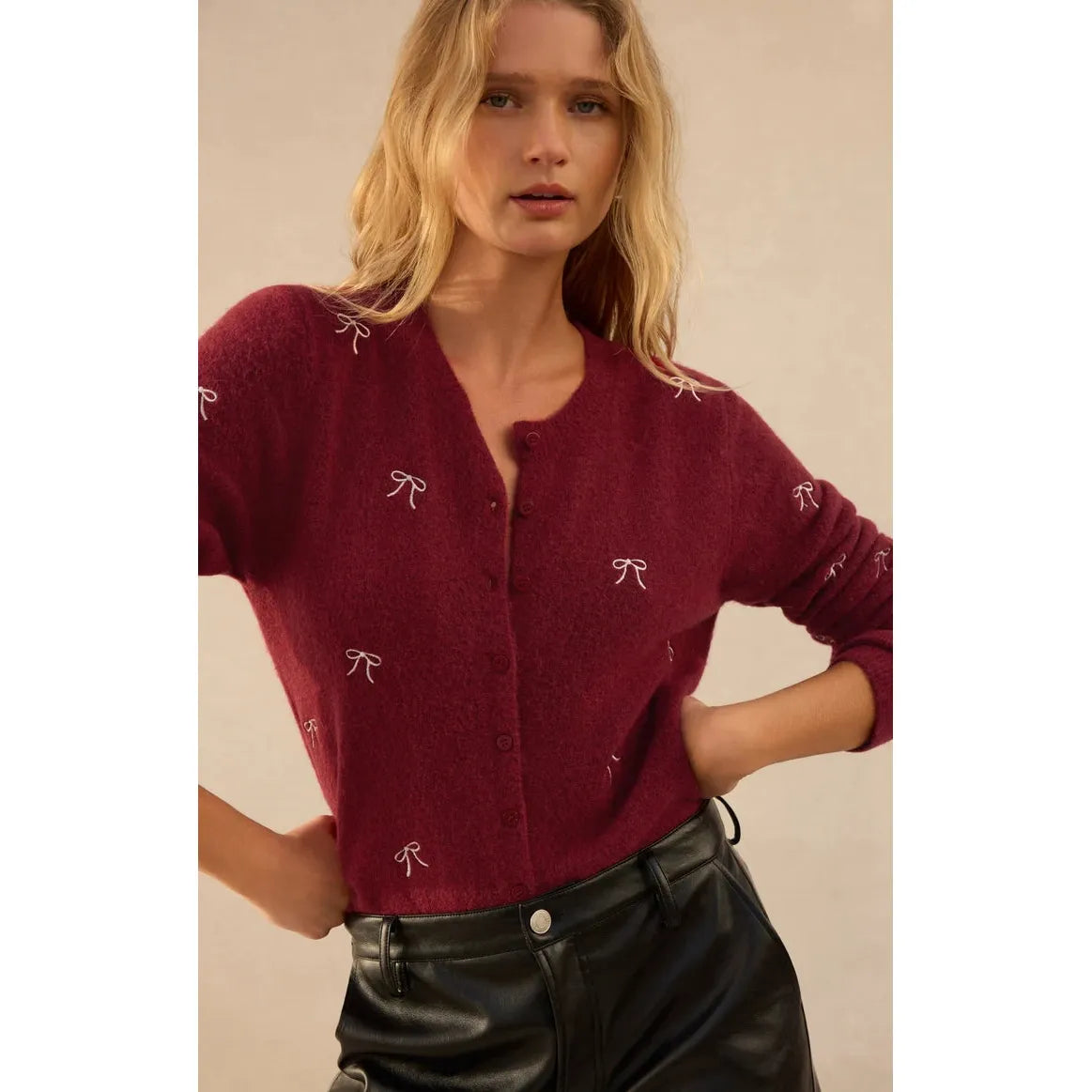 MEDINA BOW CARDIGAN-LADIES SWEATERS & KNITS-Z SUPPLY-JB Evans Fashions & Footwear