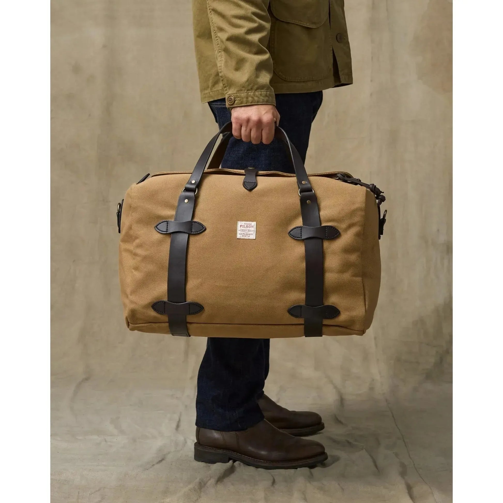 MEDIUM DUFFLE TAN-TRAVEL ACCESSORIES-FILSON-JB Evans Fashions & Footwear