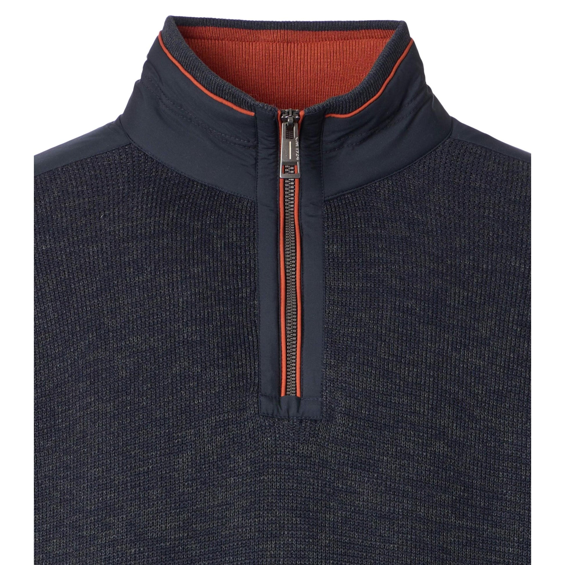 MELANGE 1/2 ZIP WITH TRIM-MENS SWEATERS & KNITS-CASA C MODA-JB Evans Fashions & Footwear