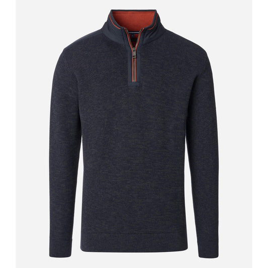 MELANGE 1/2 ZIP WITH TRIM-MENS SWEATERS & KNITS-CASA C MODA-JB Evans Fashions & Footwear