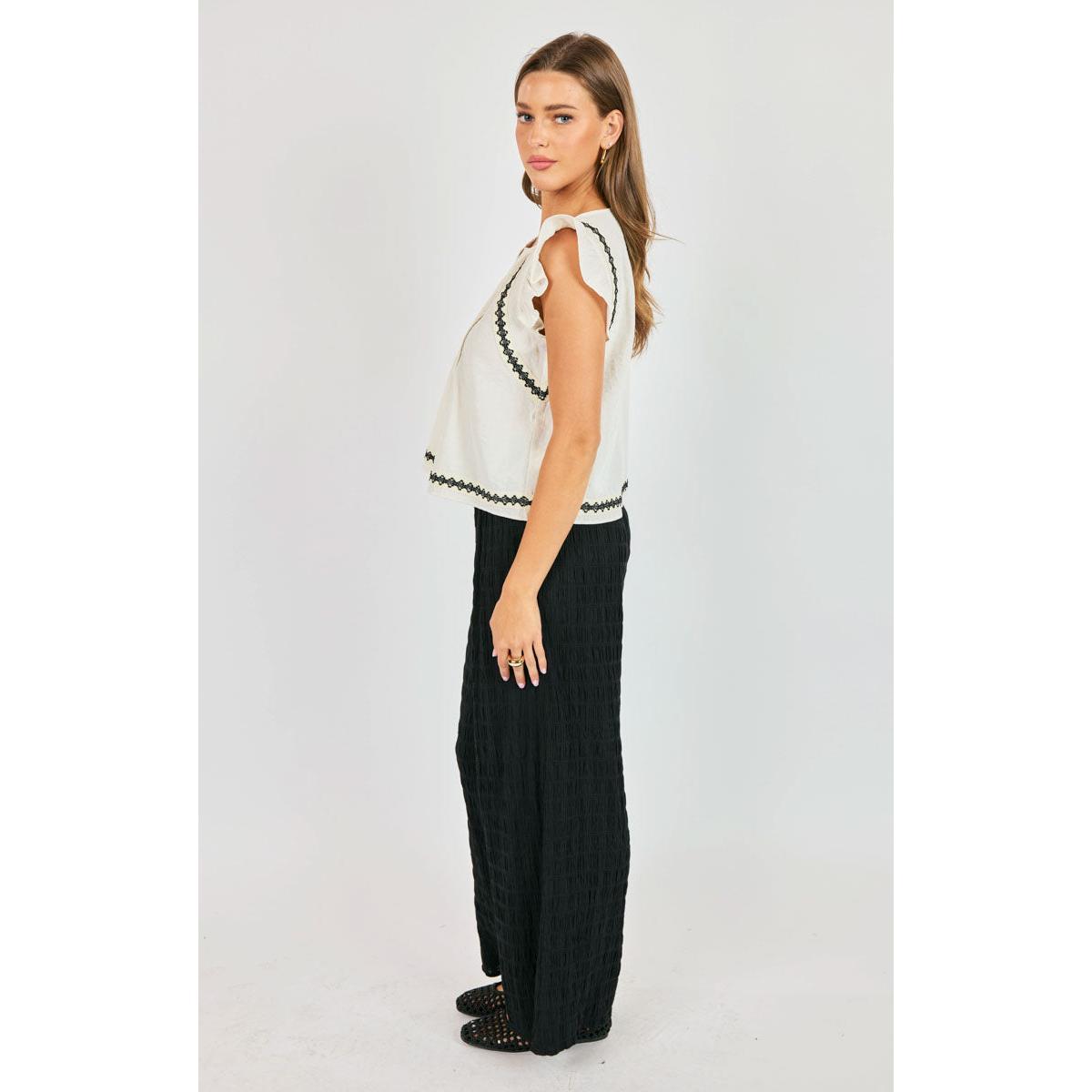 MEMORY LANE RUFFLE TOP-LADIES TOPS-SADIE & SAGE-JB Evans Fashions & Footwear
