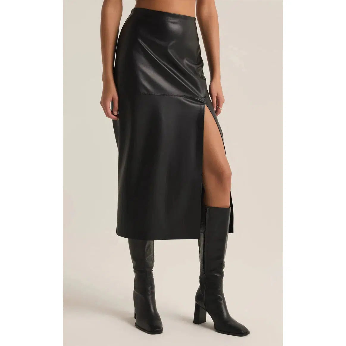 METROPOLITAN LEATHER SKIRT-SKIRTS-Z SUPPLY-JB Evans Fashions & Footwear