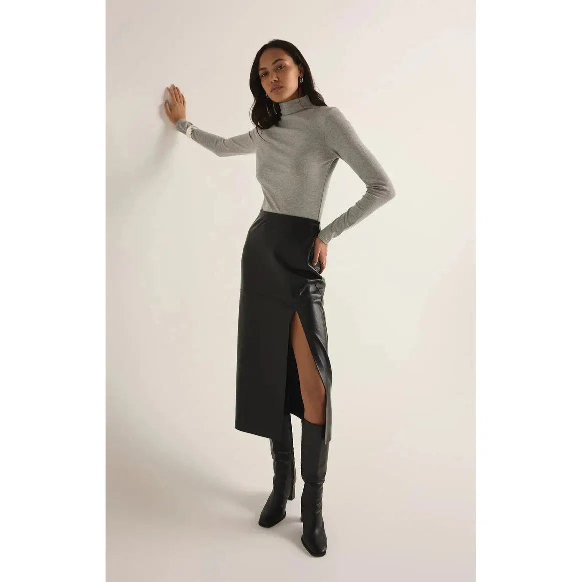 METROPOLITAN LEATHER SKIRT-SKIRTS-Z SUPPLY-JB Evans Fashions & Footwear