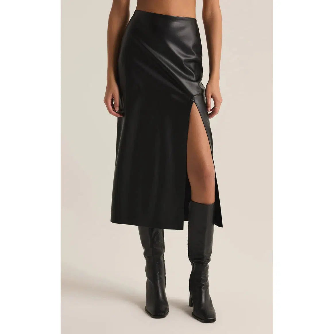 METROPOLITAN LEATHER SKIRT-SKIRTS-Z SUPPLY-JB Evans Fashions & Footwear