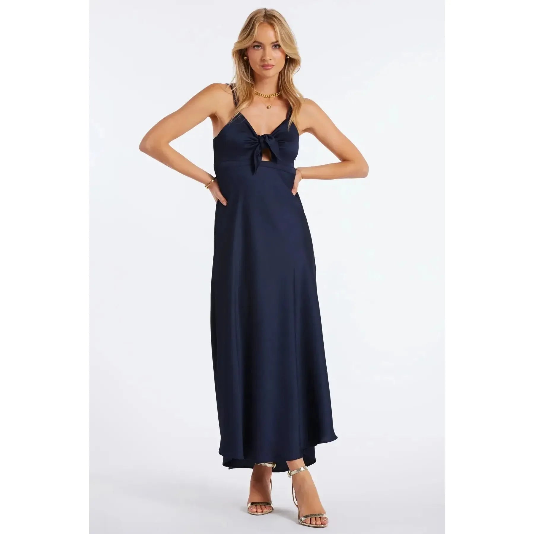 MICRO PLISSE BIAS CUT DRESS-LADIES DRESSES & JUMPERS-BISHOP & YOUNG-JB Evans Fashions & Footwear