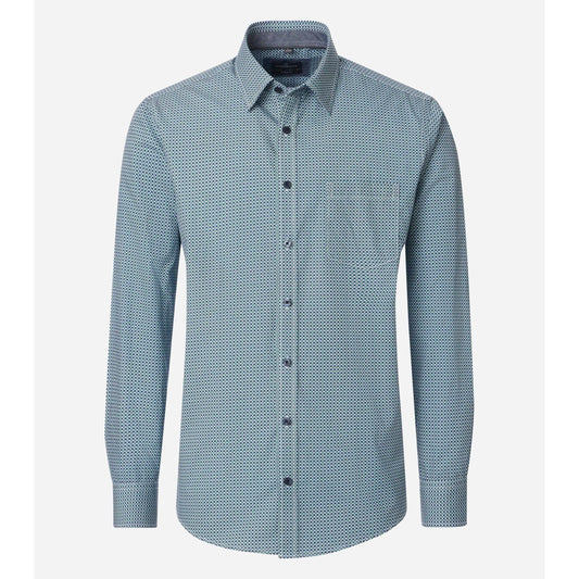 MINI PRINT CASUAL FIT L/S-MENS SHIRTS-CASA C MODA-JB Evans Fashions & Footwear