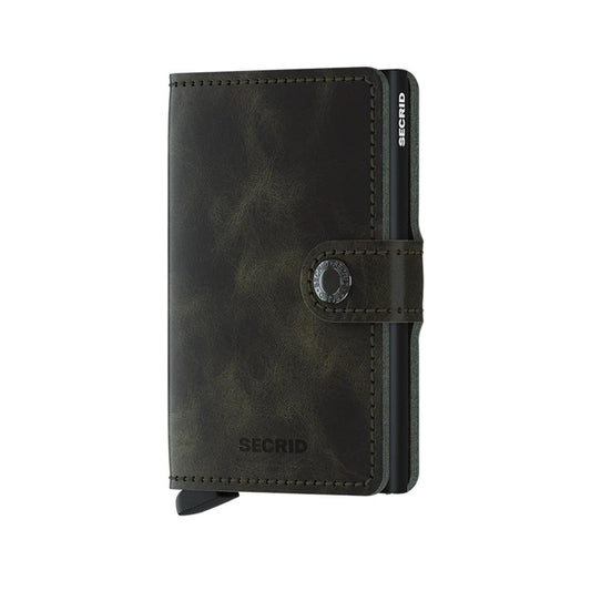 MINIWALLET VINTAGE OLIVE BLACK-MV-OB-MWOLIVE-MENS WALLETS-SECRID-JB Evans Fashions & Footwear