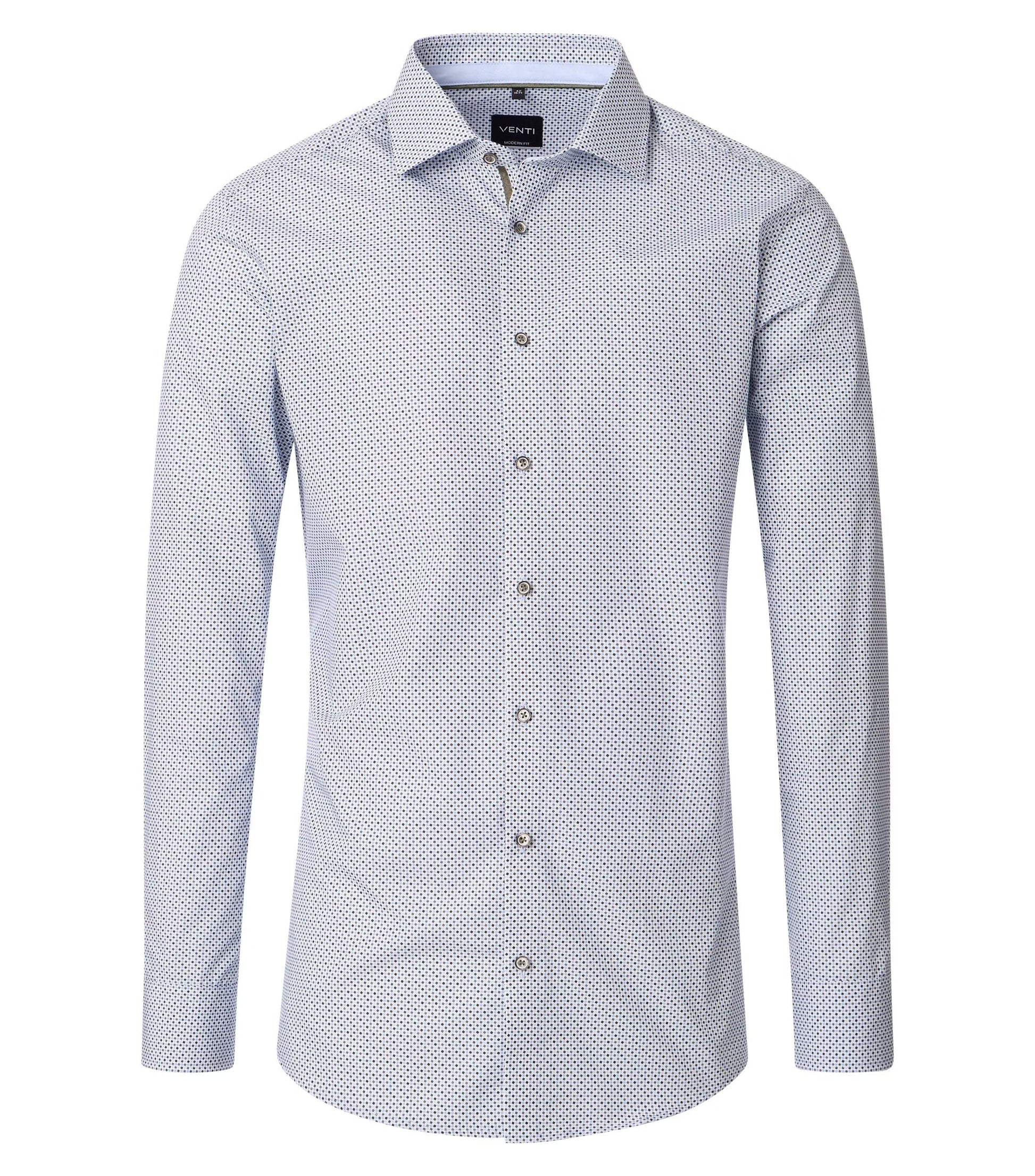 MODERN FIT DOT PATTERN-MENS DRESS SHIRTS-VENTI-JB Evans Fashions & Footwear