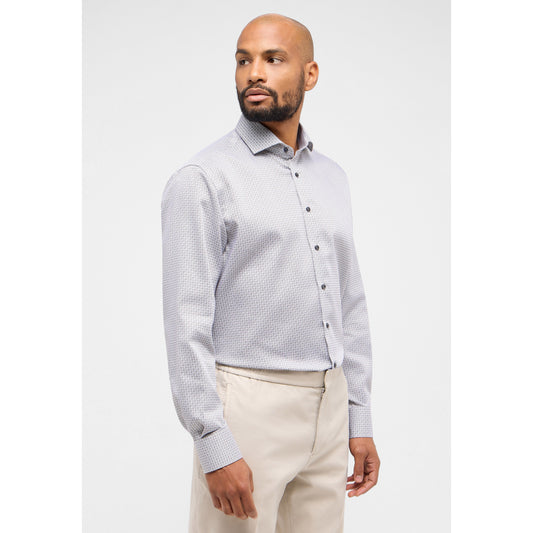 MODERN FIT GEO PRINT GRAPHITE BUTTON-MENS DRESS SHIRTS-ETERNA-JB Evans Fashions & Footwear