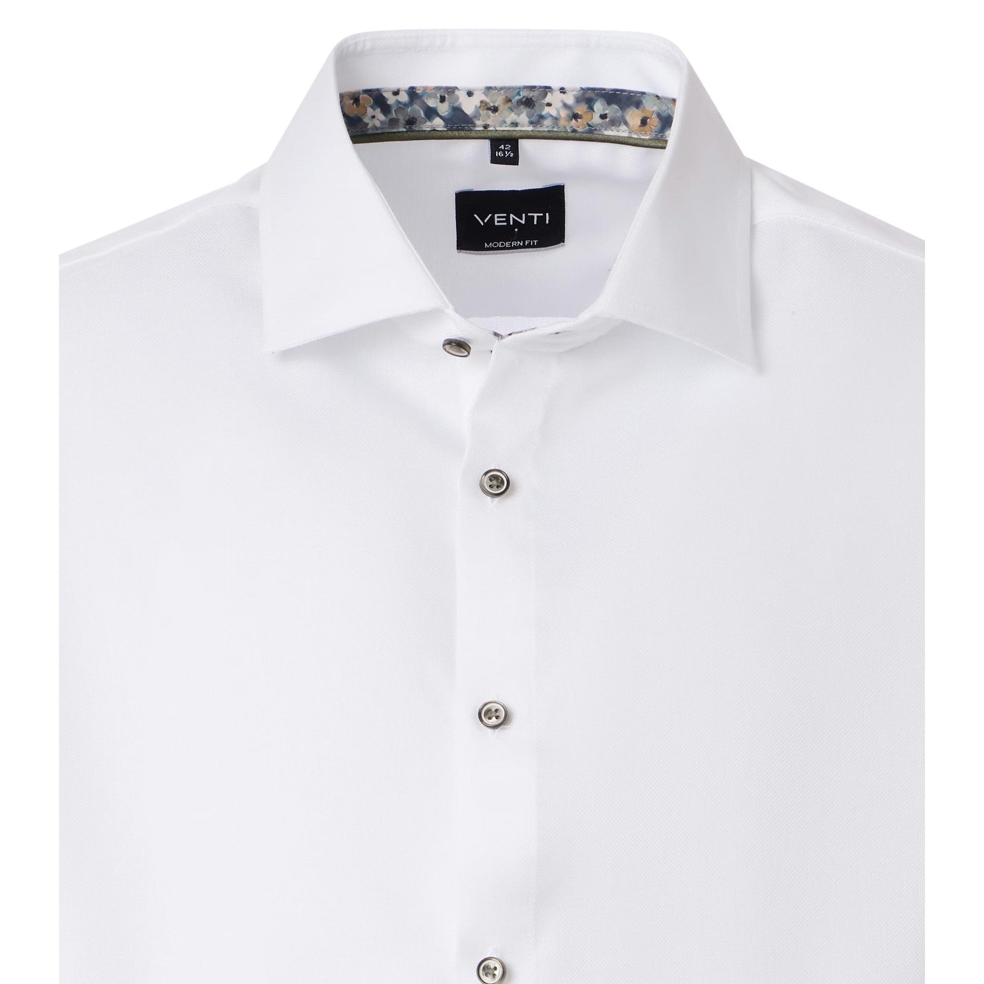 MODERN FIT STRUCTURE W/ BROWN BUTTON-MENS DRESS SHIRTS-VENTI-JB Evans Fashions & Footwear