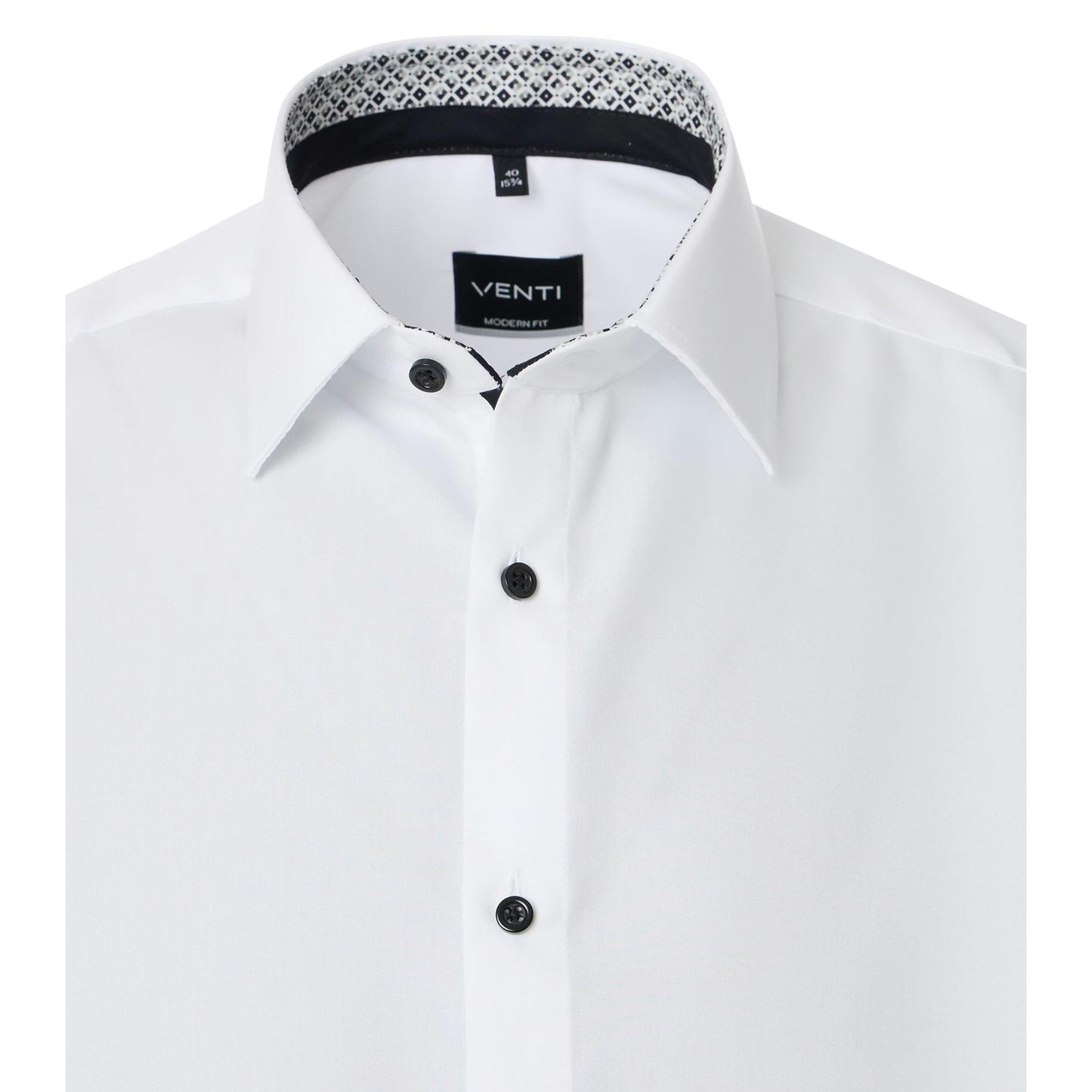 MODERN FIT "TALL" BLACK BUTTON-MENS DRESS SHIRTS-VENTI-JB Evans Fashions & Footwear