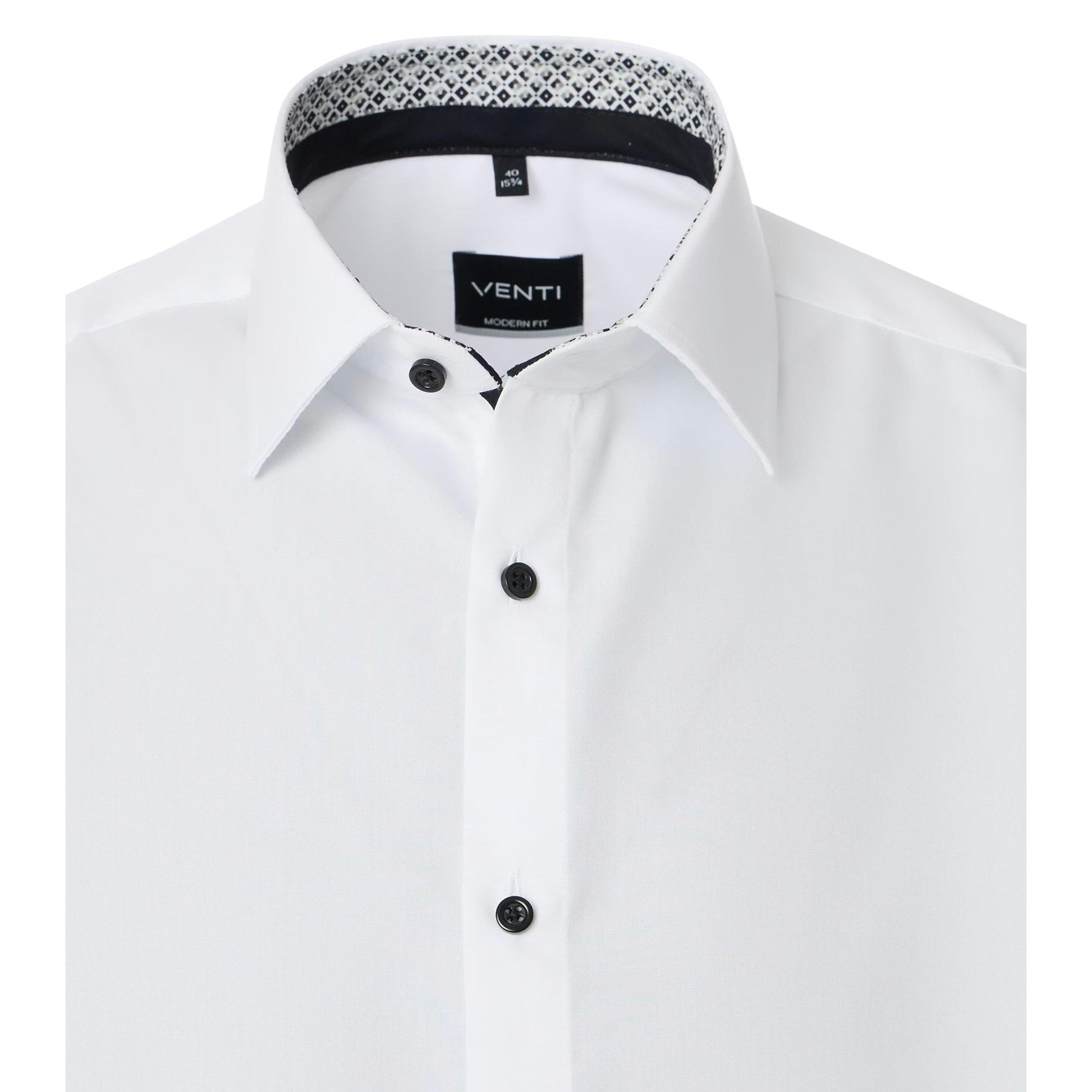 MODERN FIT "TALL" BLACK BUTTON-MENS DRESS SHIRTS-VENTI-JB Evans Fashions & Footwear