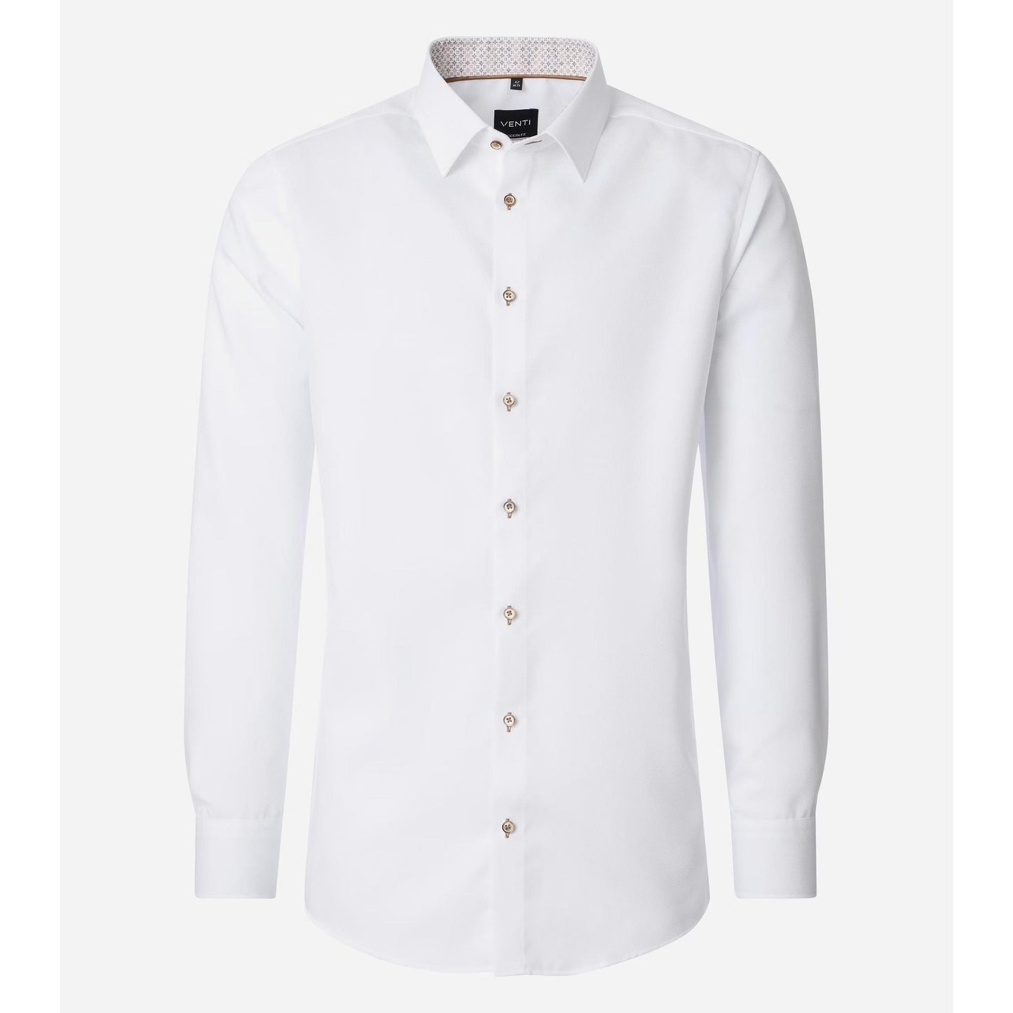 MODERN FIT TEXTURED WEAVE CONTRAST BUTTON-MENS DRESS SHIRTS-VENTI-JB Evans Fashions & Footwear