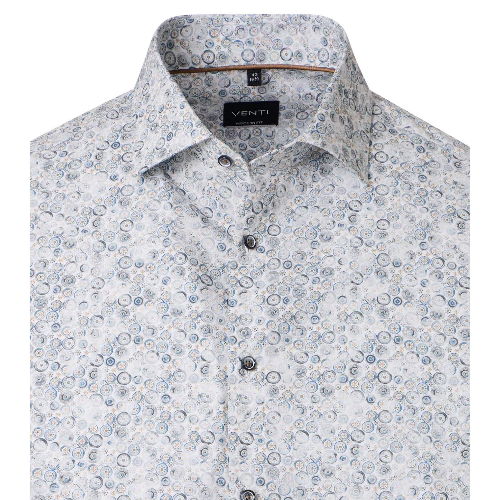 MODERN FIT WHEEL PRINT-MENS DRESS SHIRTS-VENTI-JB Evans Fashions & Footwear