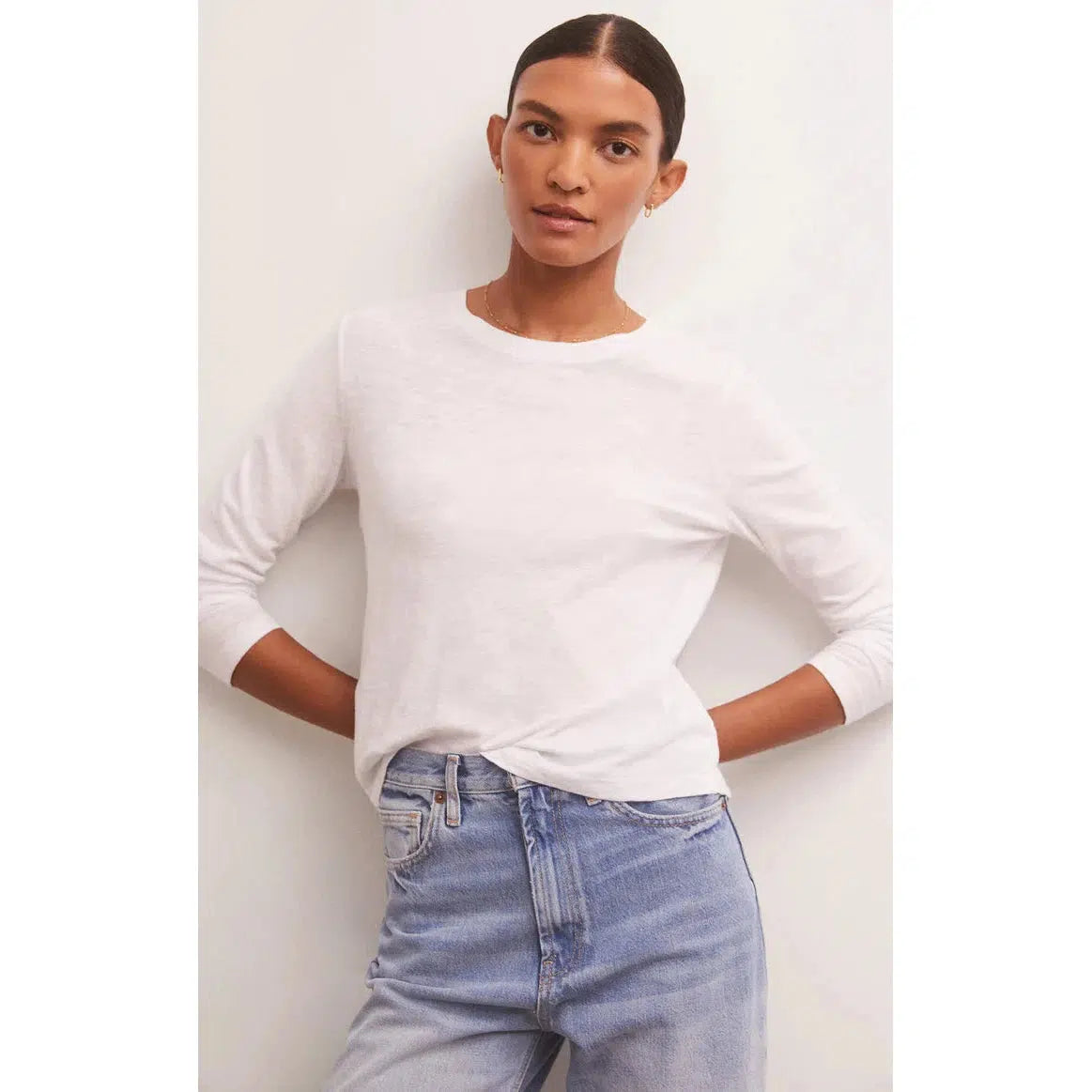 MODERN SLUB TEE LS-LADIES T-SHIRTS & TANKS-Z SUPPLY-JB Evans Fashions & Footwear