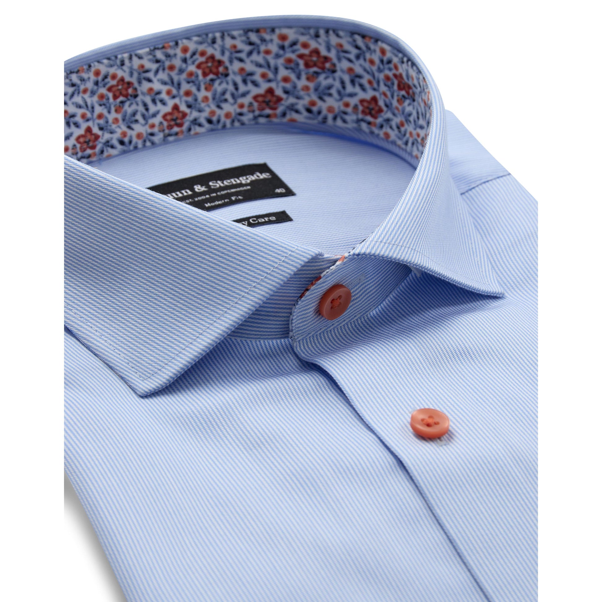 MOLLGAARD MODERN FIT STRIPED SHIRT-MENS SHIRTS-BRUUN STENGADE-JB Evans Fashions & Footwear