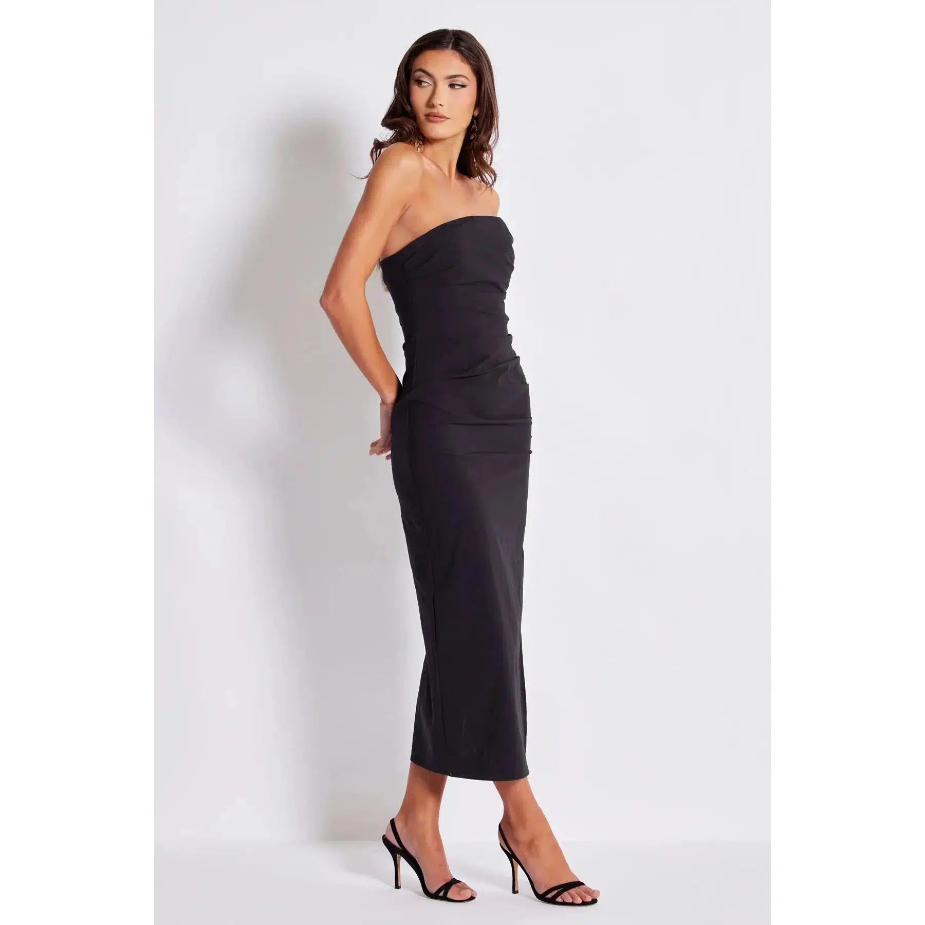 NAOMI STRAPLESS DRESS-LADIES DRESSES & JUMPERS-BISHOP & YOUNG-JB Evans Fashions & Footwear