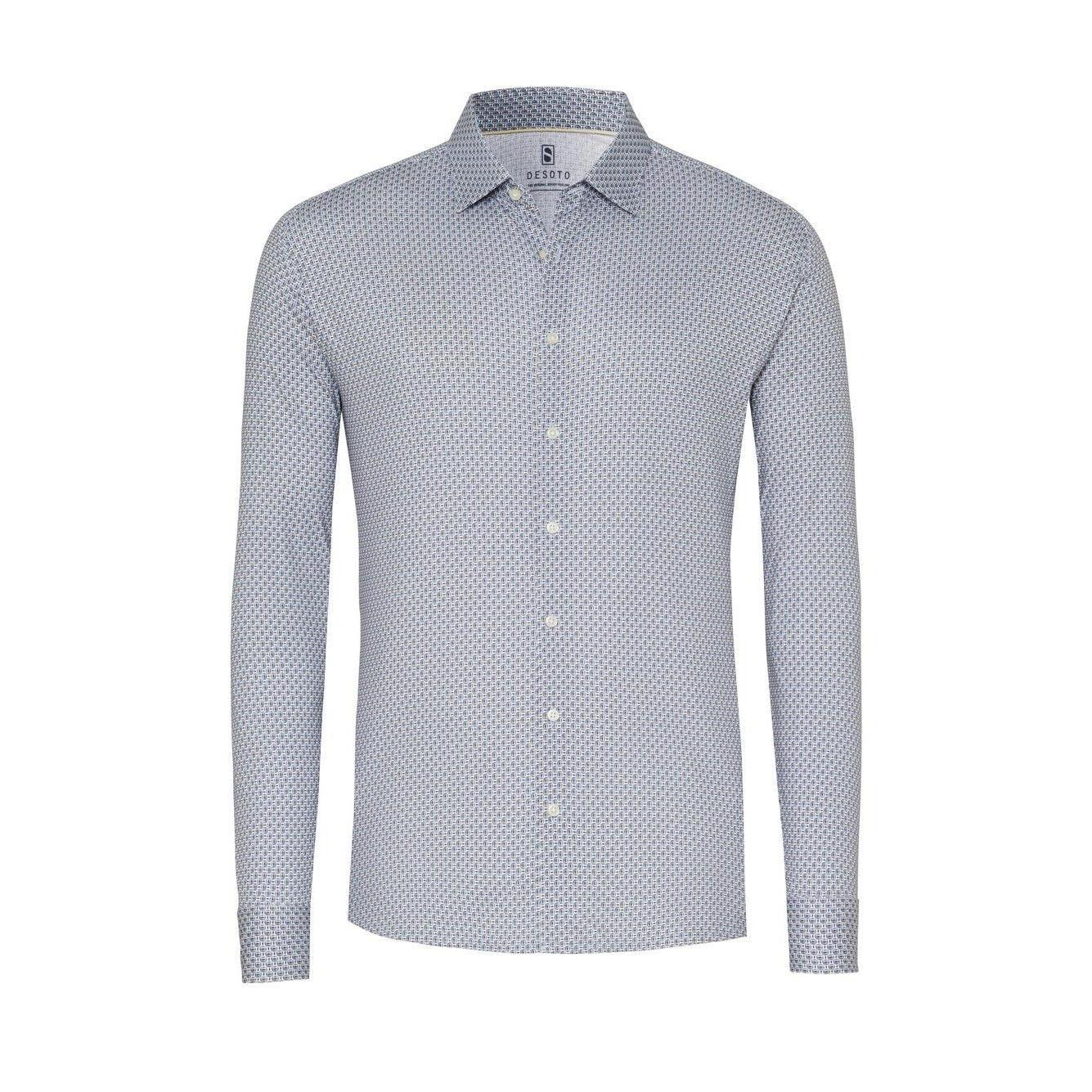 NEUTRAL JERSEY STRETCH PRINT-MENS SHIRTS-DESOTO-JB Evans Fashions & Footwear