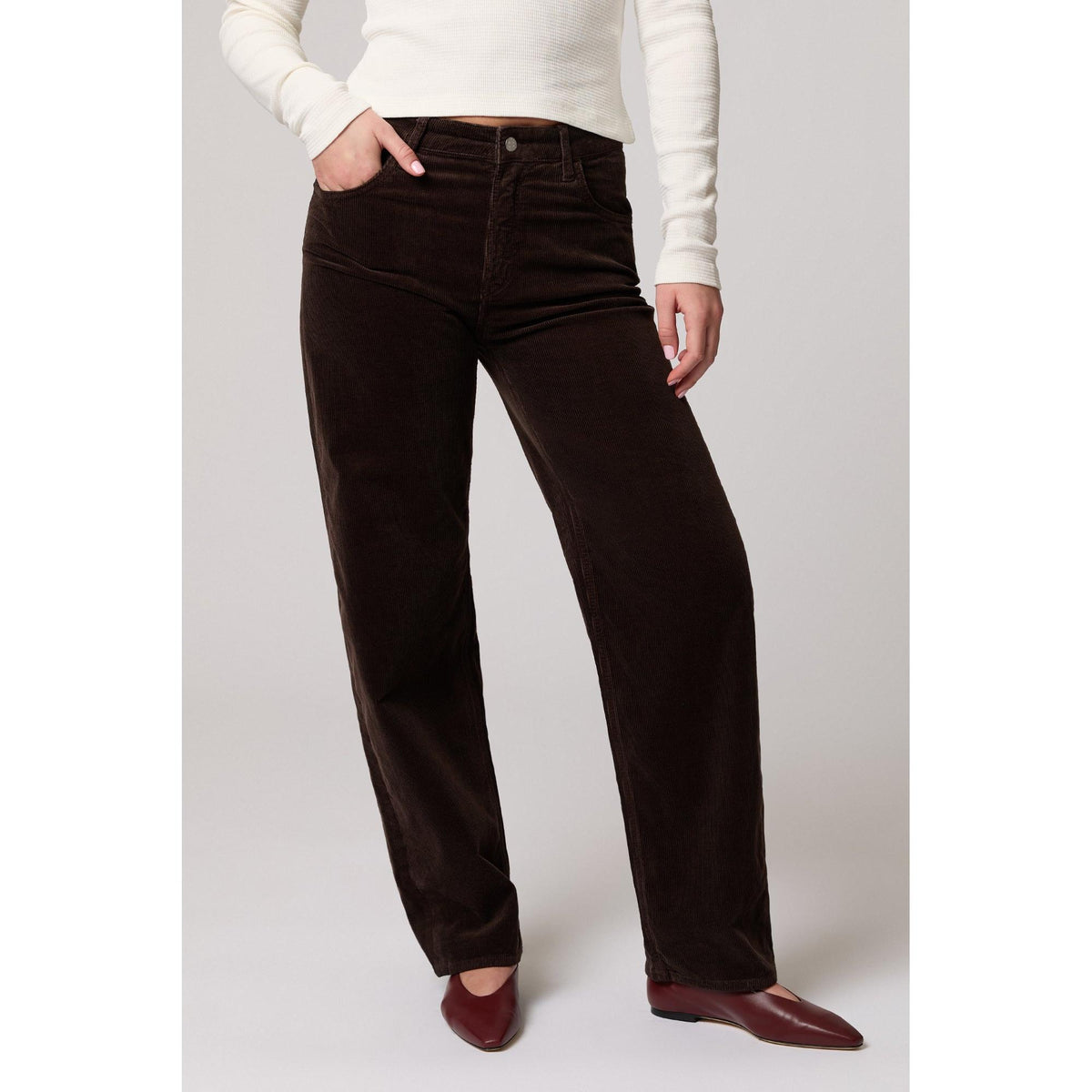 NICA DARK CHOCOLATE CORD-LADIES PANTS-MAVI-JB Evans Fashions & Footwear