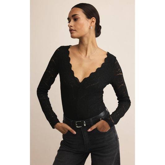 NIGHT FALL LACE BODY SUIT-LADIES TOPS-Z SUPPLY-JB Evans Fashions & Footwear