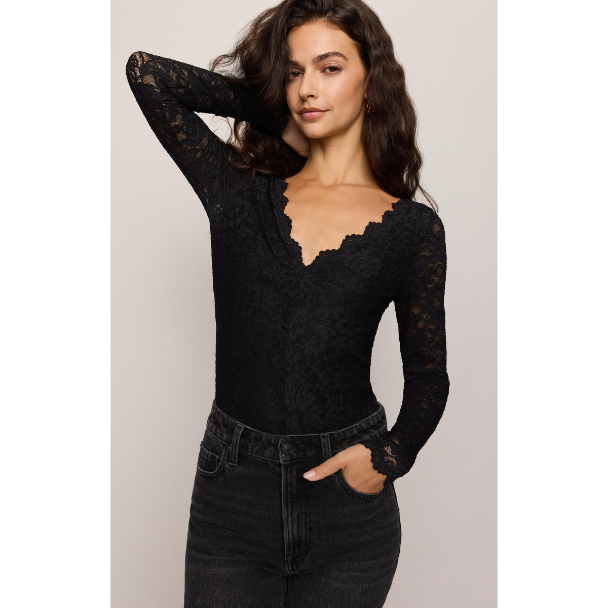 NIGHTFALL LACE BODY SUIT-LADIES TOPS-Z SUPPLY-JB Evans Fashions & Footwear