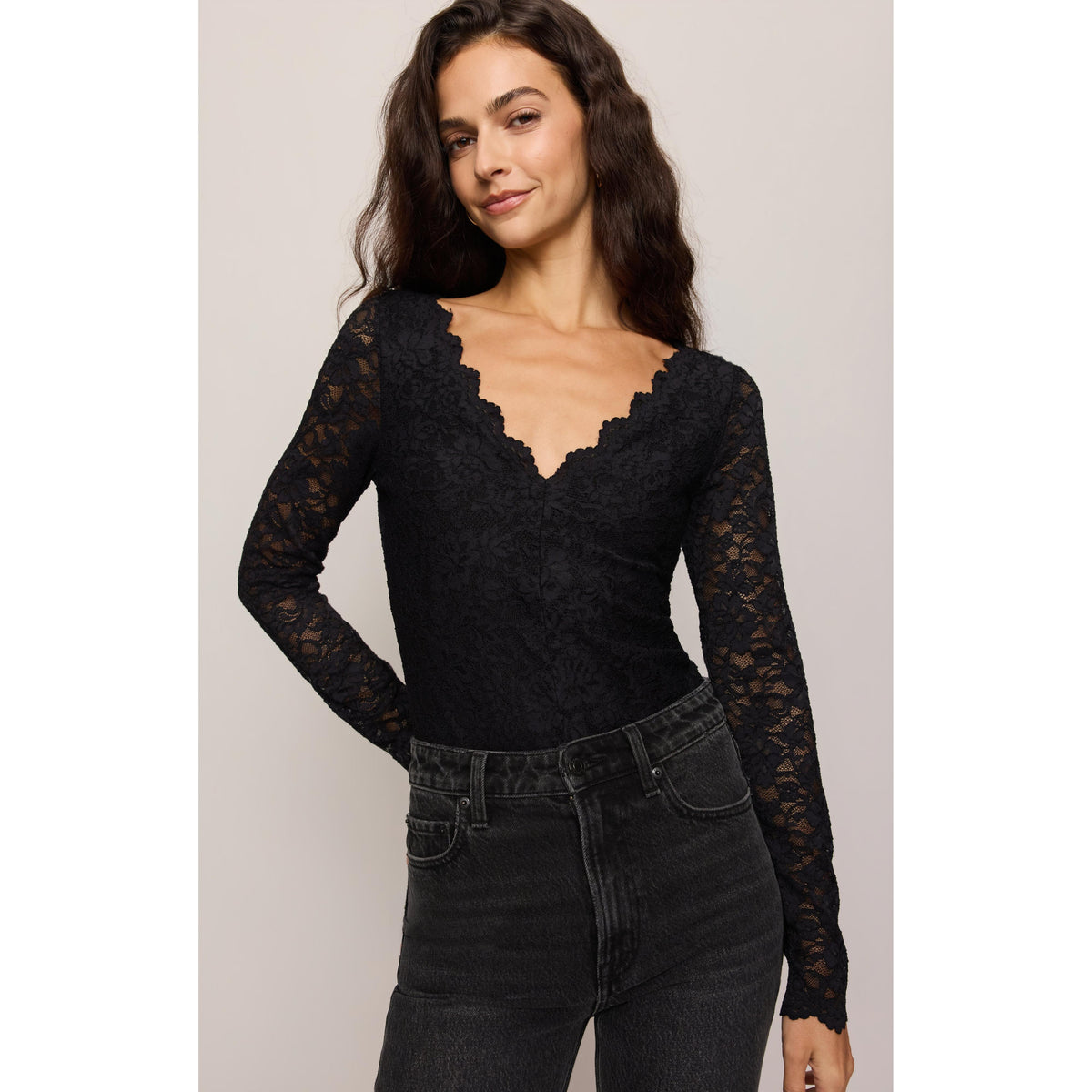 NIGHTFALL LACE BODY SUIT-LADIES TOPS-Z SUPPLY-JB Evans Fashions & Footwear