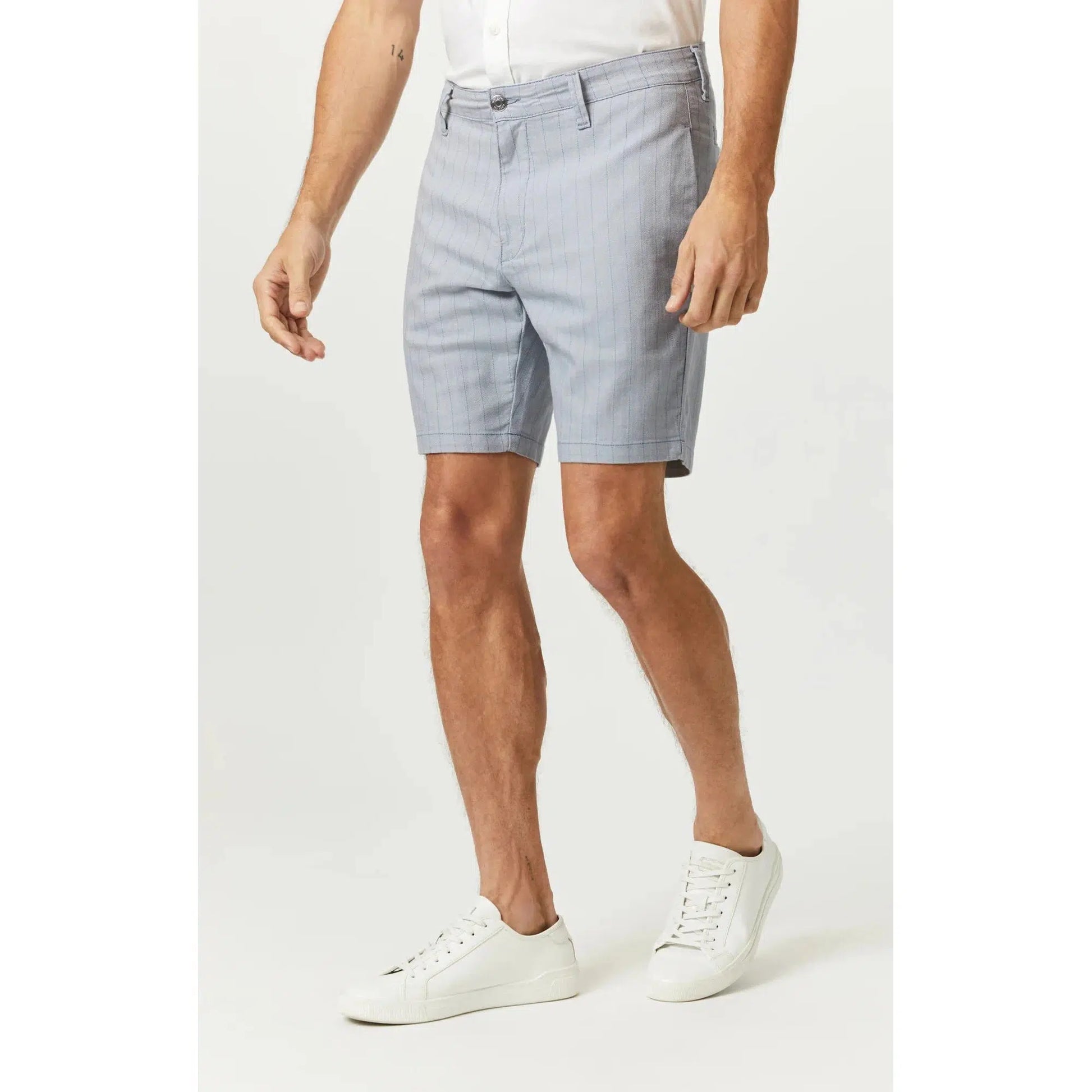 NOAH BLUE STRIPE LINEN-MENS SHORTS & SWIM-MAVI-JB Evans Fashions & Footwear