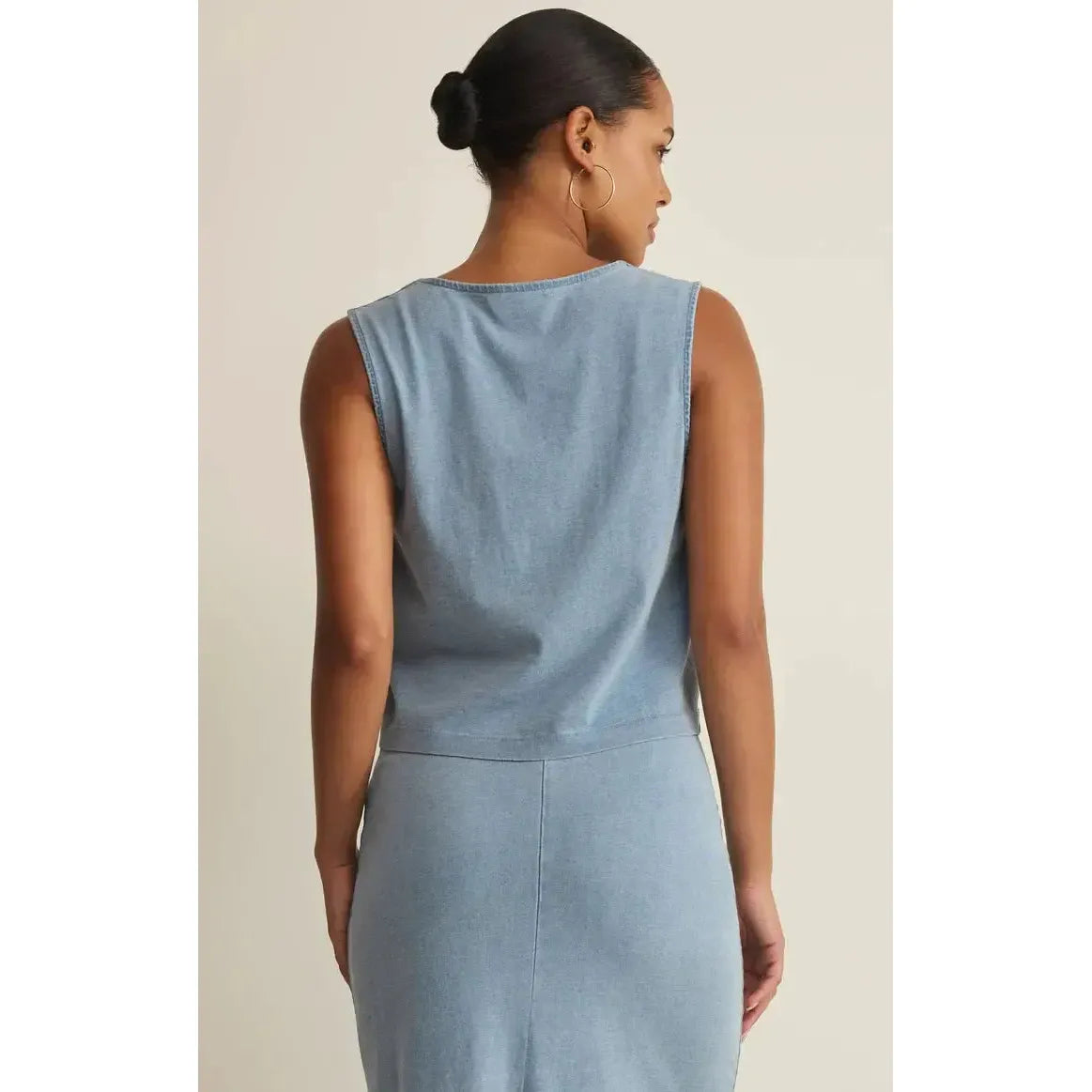 NOELLE JERSEY DENIM TOP-LADIES TOPS-Z SUPPLY-JB Evans Fashions & Footwear