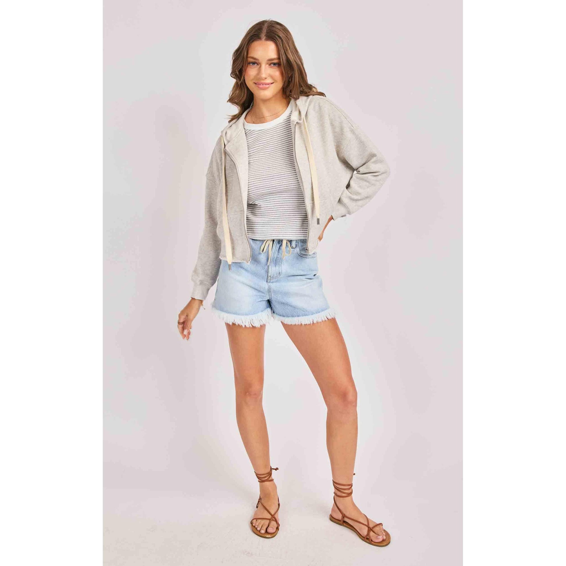 NORA ZIP FRONT HOODIE-LADIES LOUNGE & SLEEPWEAR-SADIE & SAGE-JB Evans Fashions & Footwear