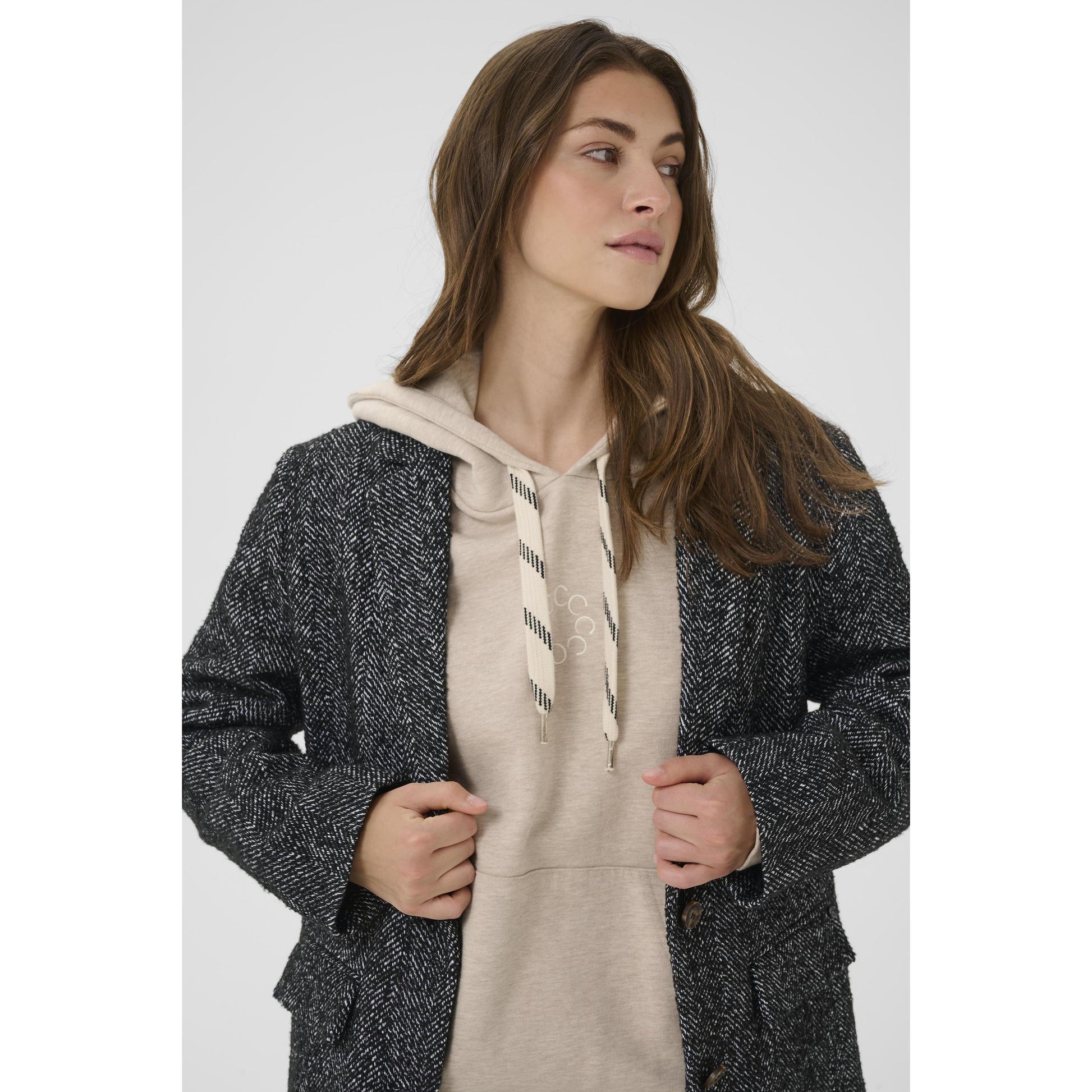 OLINA BLAZER-LADIES BLAZERS-CREAM-JB Evans Fashions & Footwear