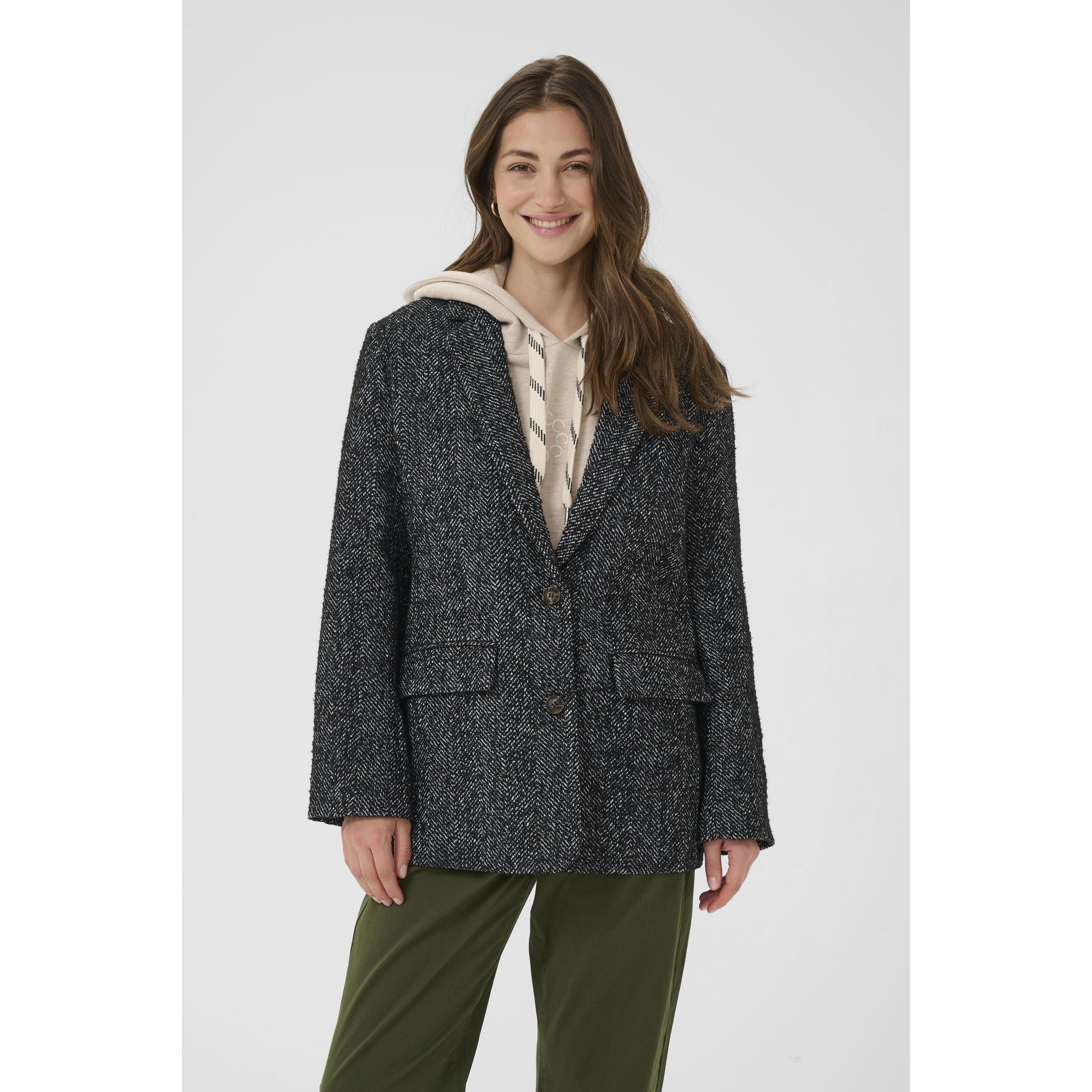 OLINA BLAZER-LADIES BLAZERS-CREAM-JB Evans Fashions & Footwear